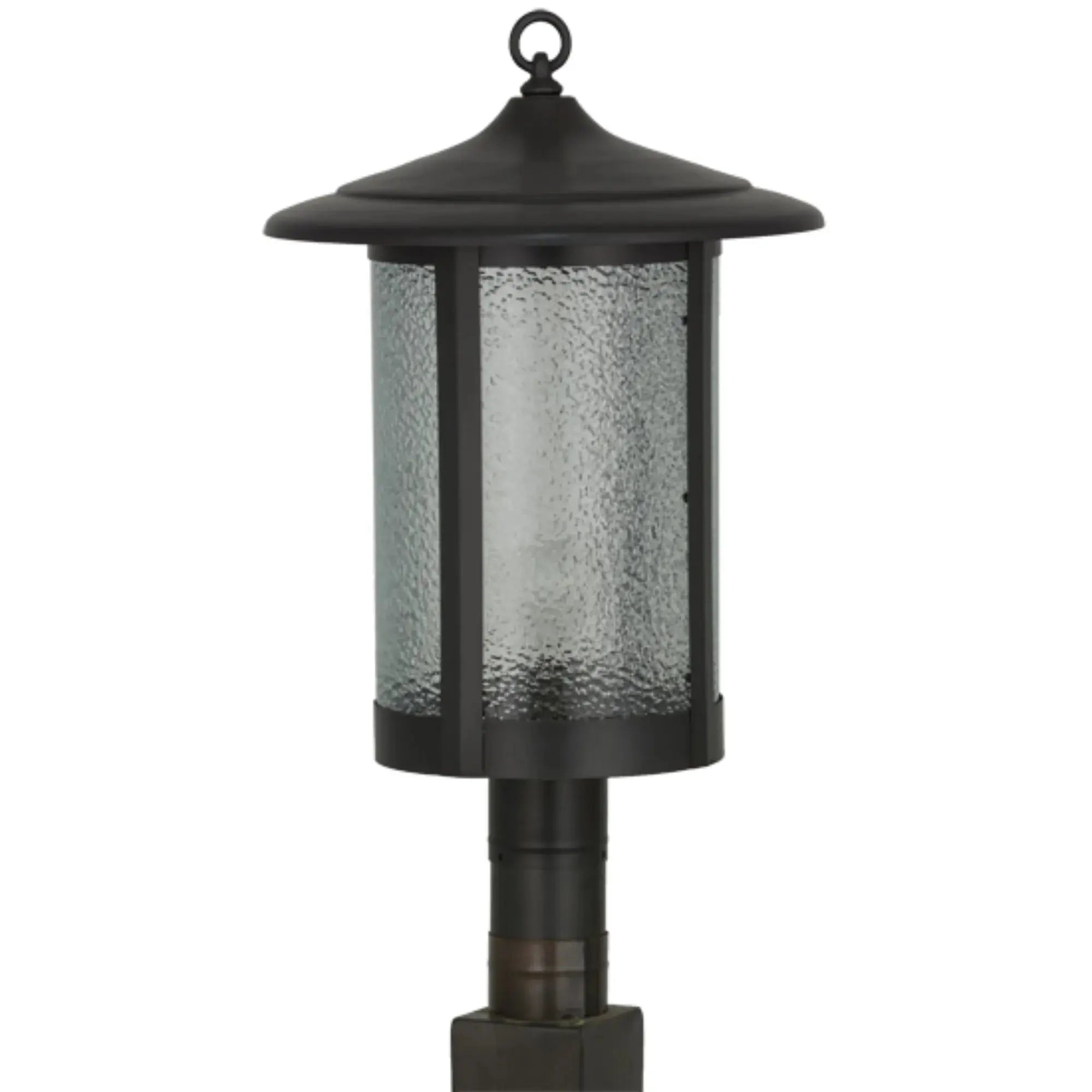 15"W Fulton Prime Post Mount – Craftsman Brown – Clear Granite Glass – Wet-Rated – Meyda Lighting Meyda Lighting