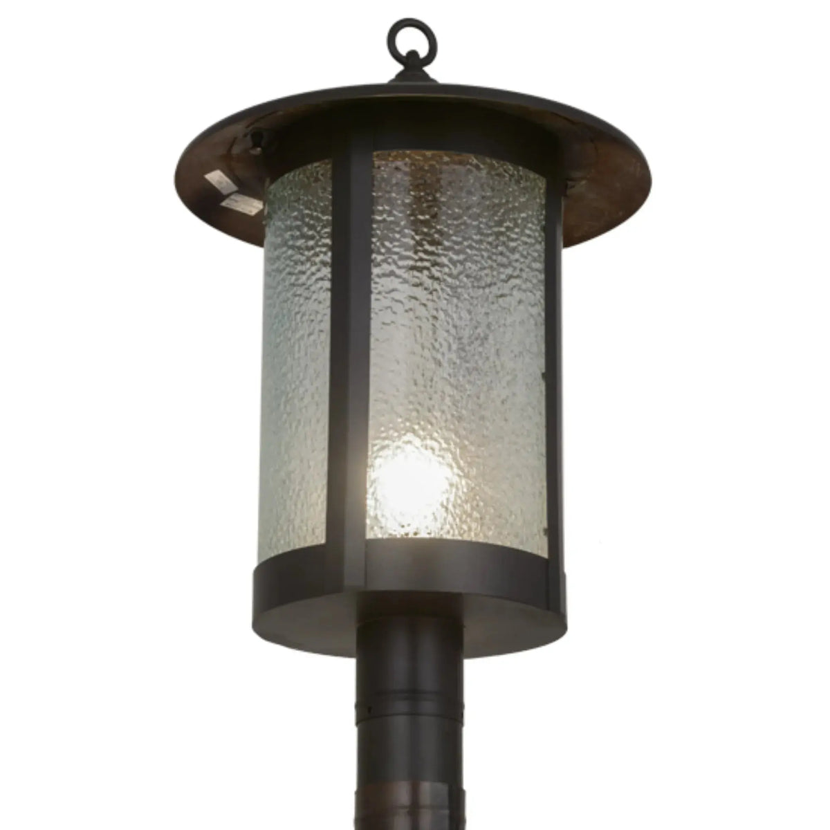 15"W Fulton Prime Post Mount – Craftsman Brown – Clear Granite Glass – Wet-Rated – Meyda Lighting Meyda Lighting