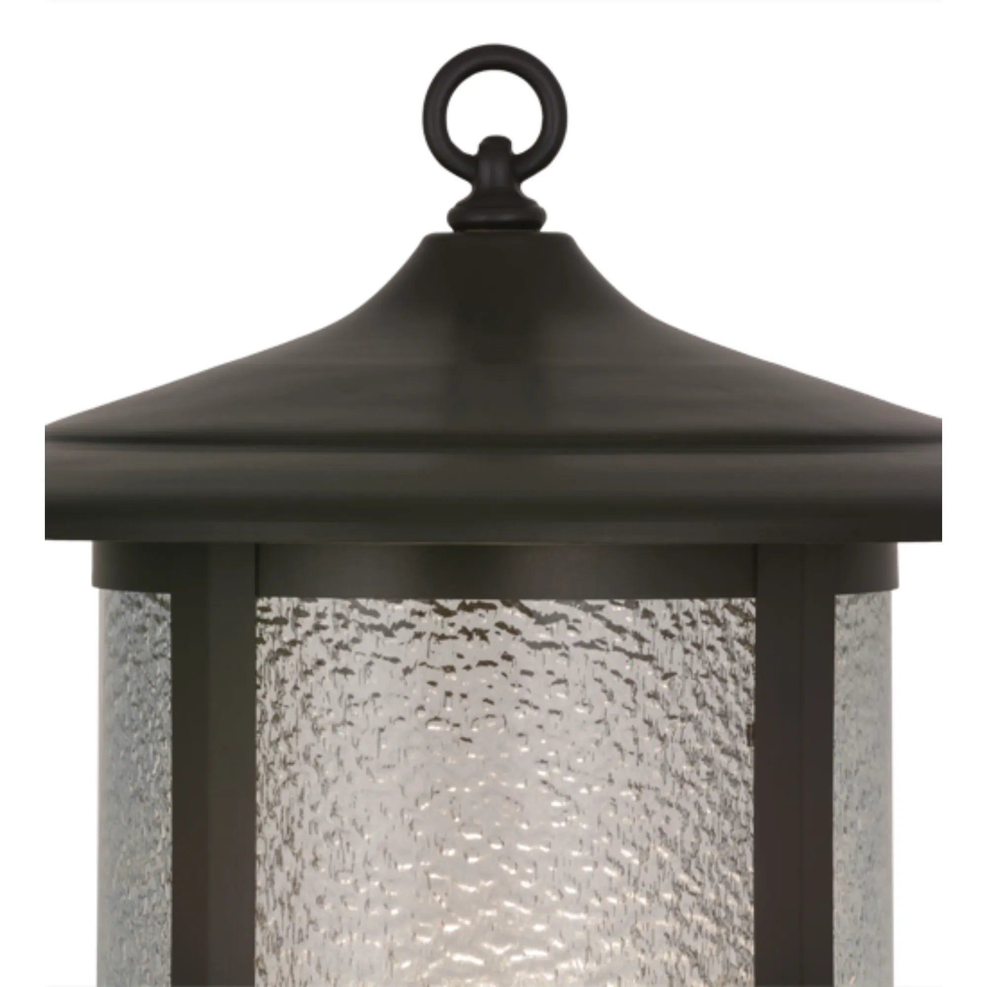 15"W Fulton Prime Post Mount – Craftsman Brown – Clear Granite Glass – Wet-Rated – Meyda Lighting