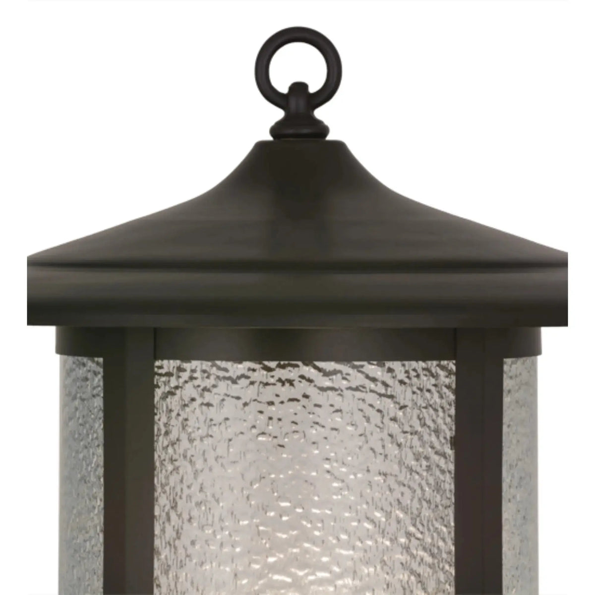 15"W Fulton Prime Post Mount – Craftsman Brown – Clear Granite Glass – Wet-Rated – Meyda Lighting Meyda Lighting