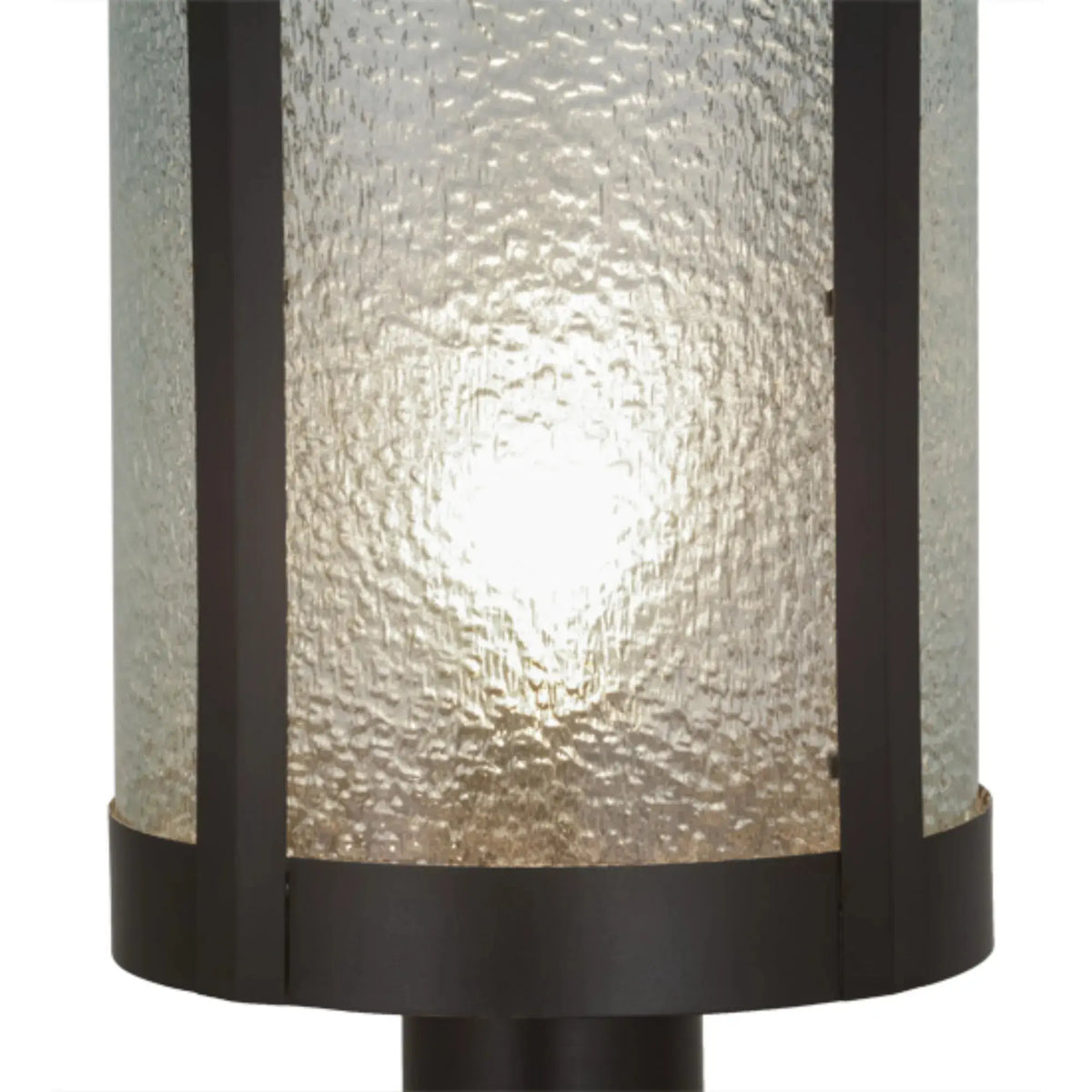15"W Fulton Prime Post Mount – Craftsman Brown – Clear Granite Glass – Wet-Rated – Meyda Lighting Meyda Lighting