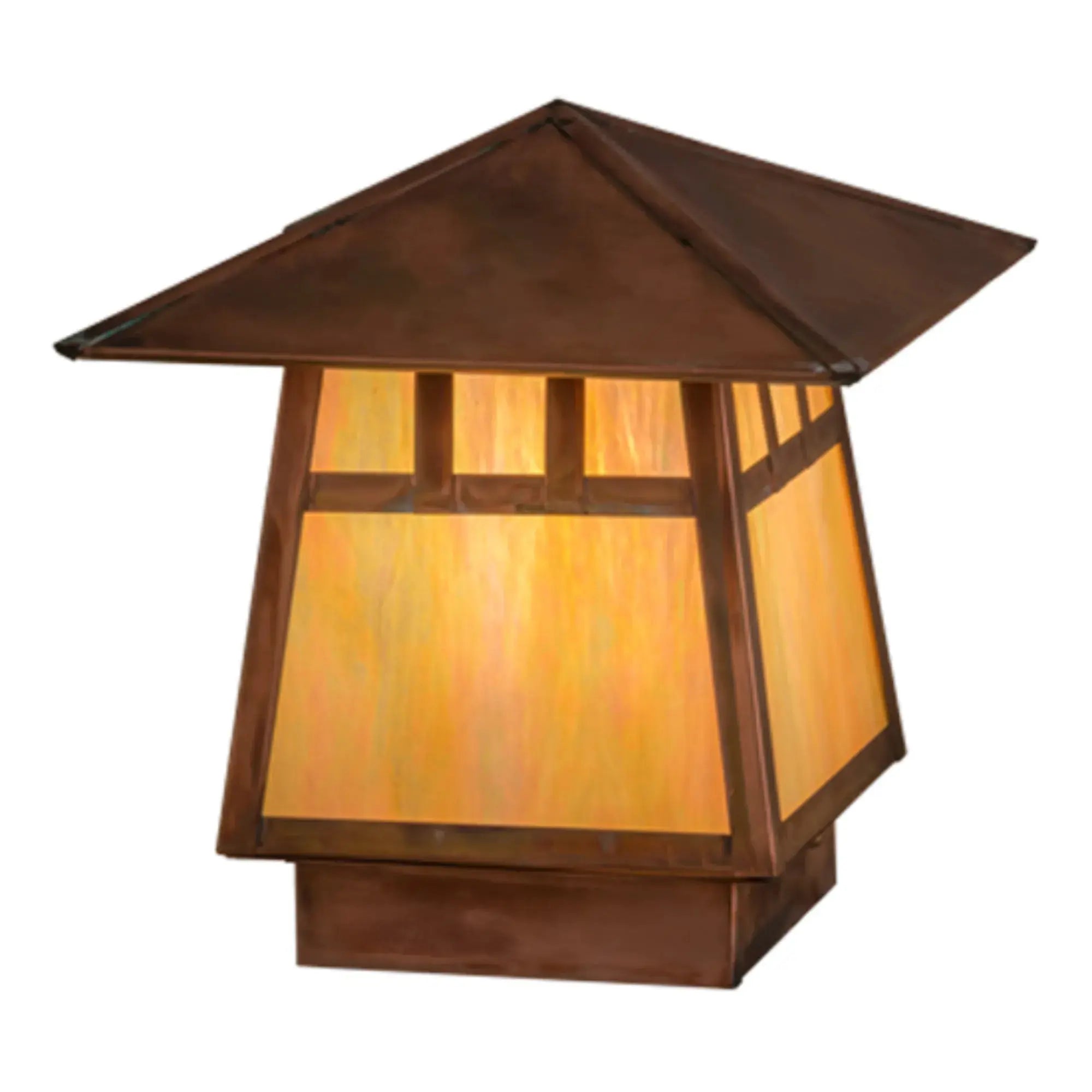 10"Sq Stillwater Double Bar Mission Deck Light – Vintage Copper – Wet-Rated – Meyda Lighting Meyda Lighting