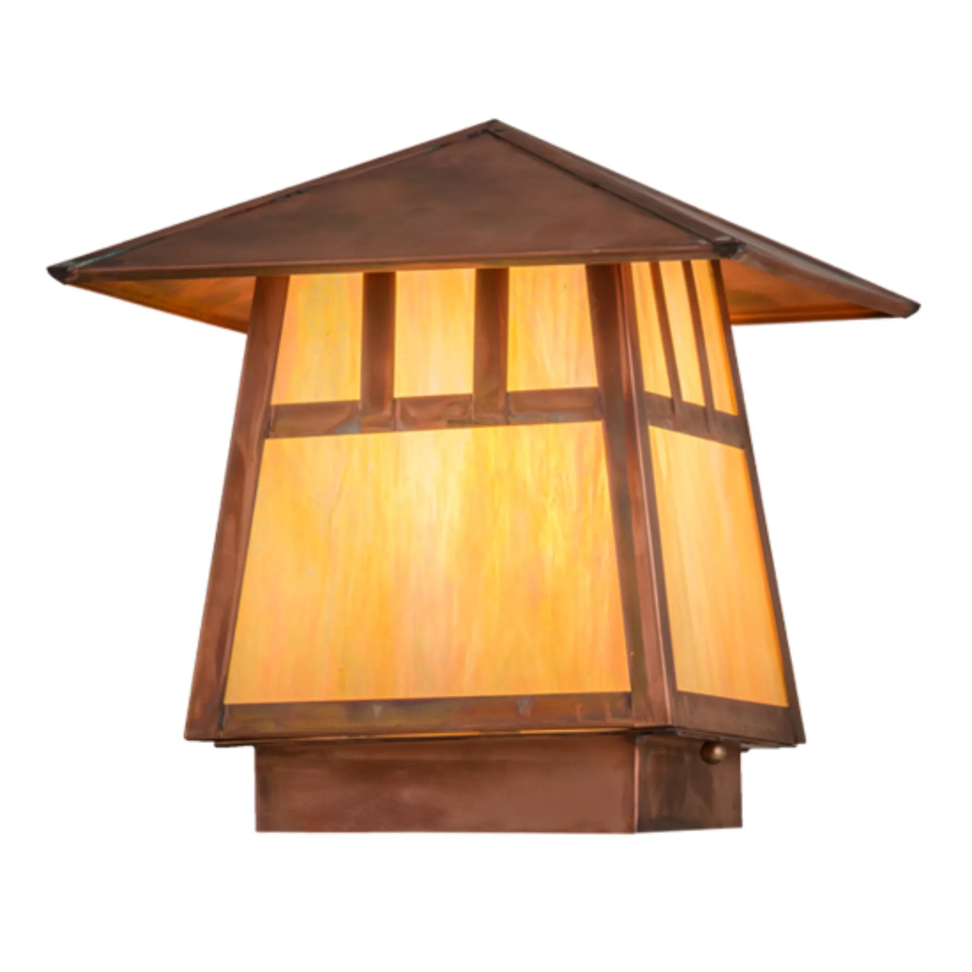 10"Sq Stillwater Double Bar Mission Deck Light – Vintage Copper – Wet-Rated – Meyda Lighting