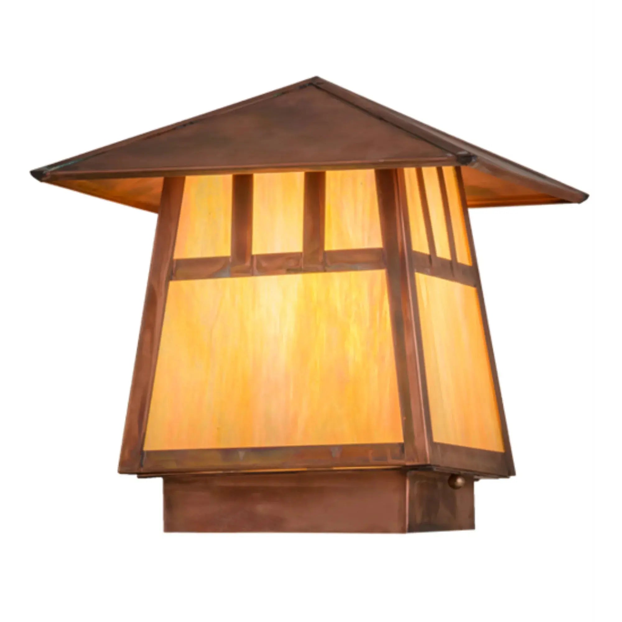 10"Sq Stillwater Double Bar Mission Deck Light – Vintage Copper – Wet-Rated – Meyda Lighting Meyda Lighting