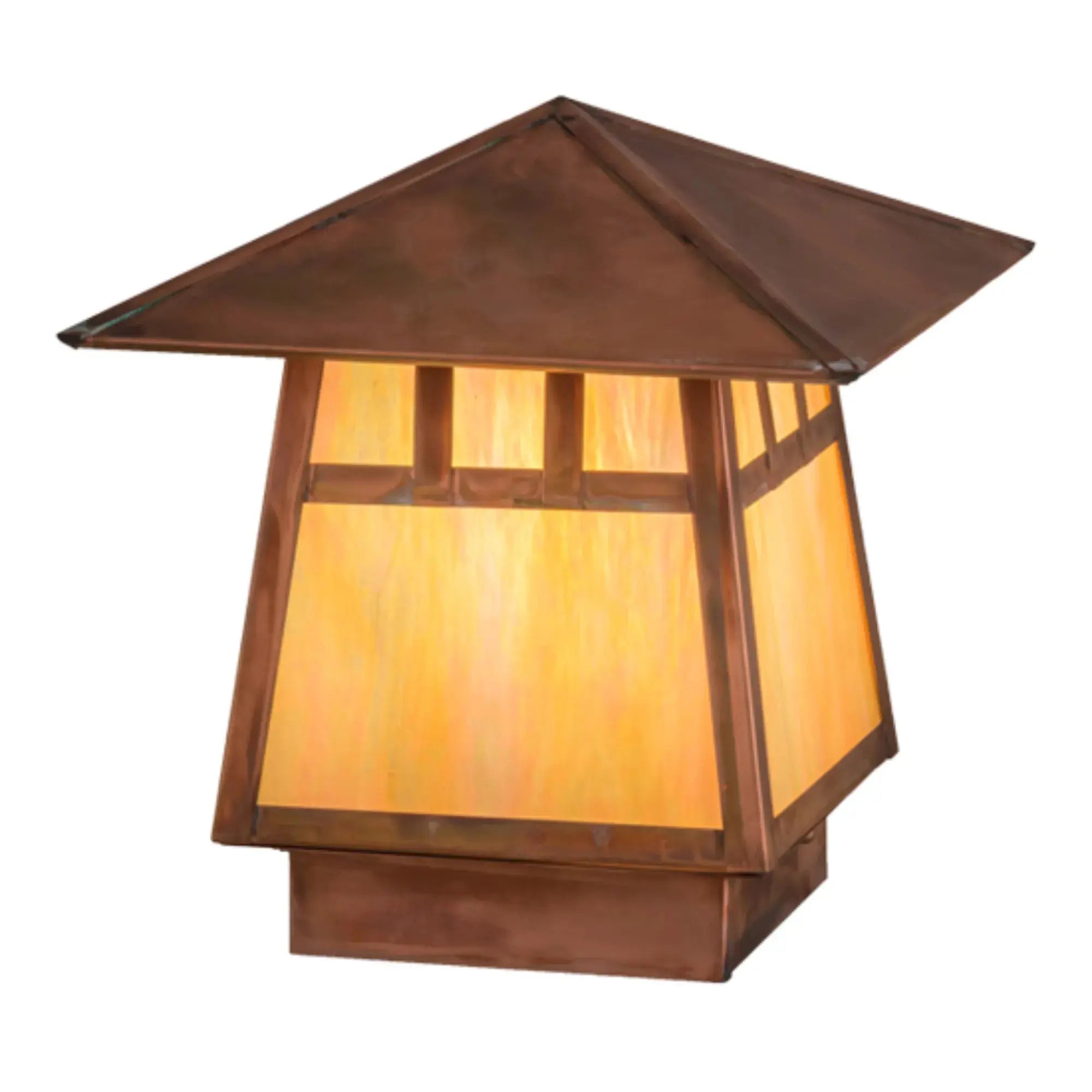 10"Sq Stillwater Double Bar Mission Deck Light – Vintage Copper – Wet-Rated – Meyda Lighting Meyda Lighting