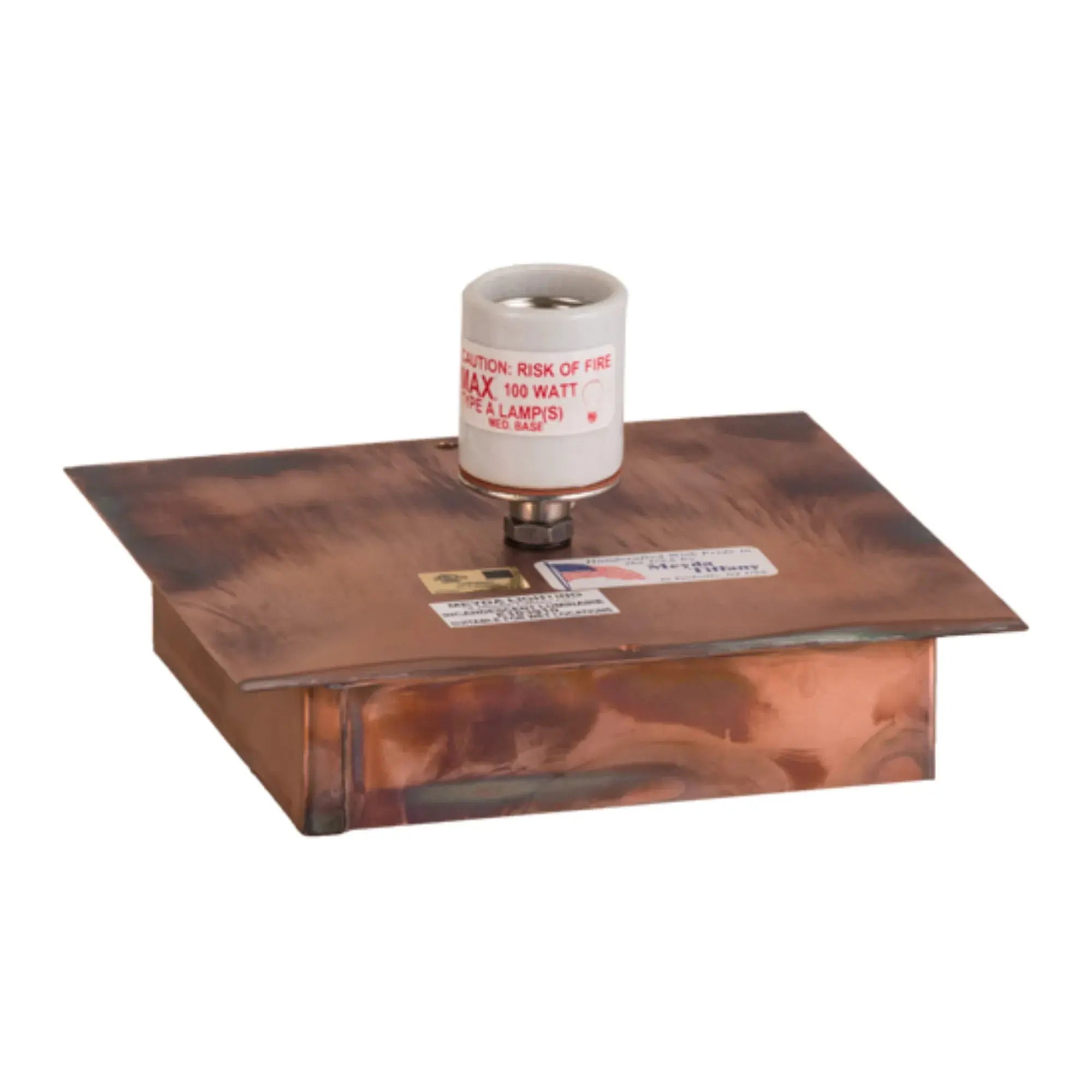 10"Sq Stillwater Double Bar Mission Deck Light – Vintage Copper – Wet-Rated – Meyda Lighting Meyda Lighting