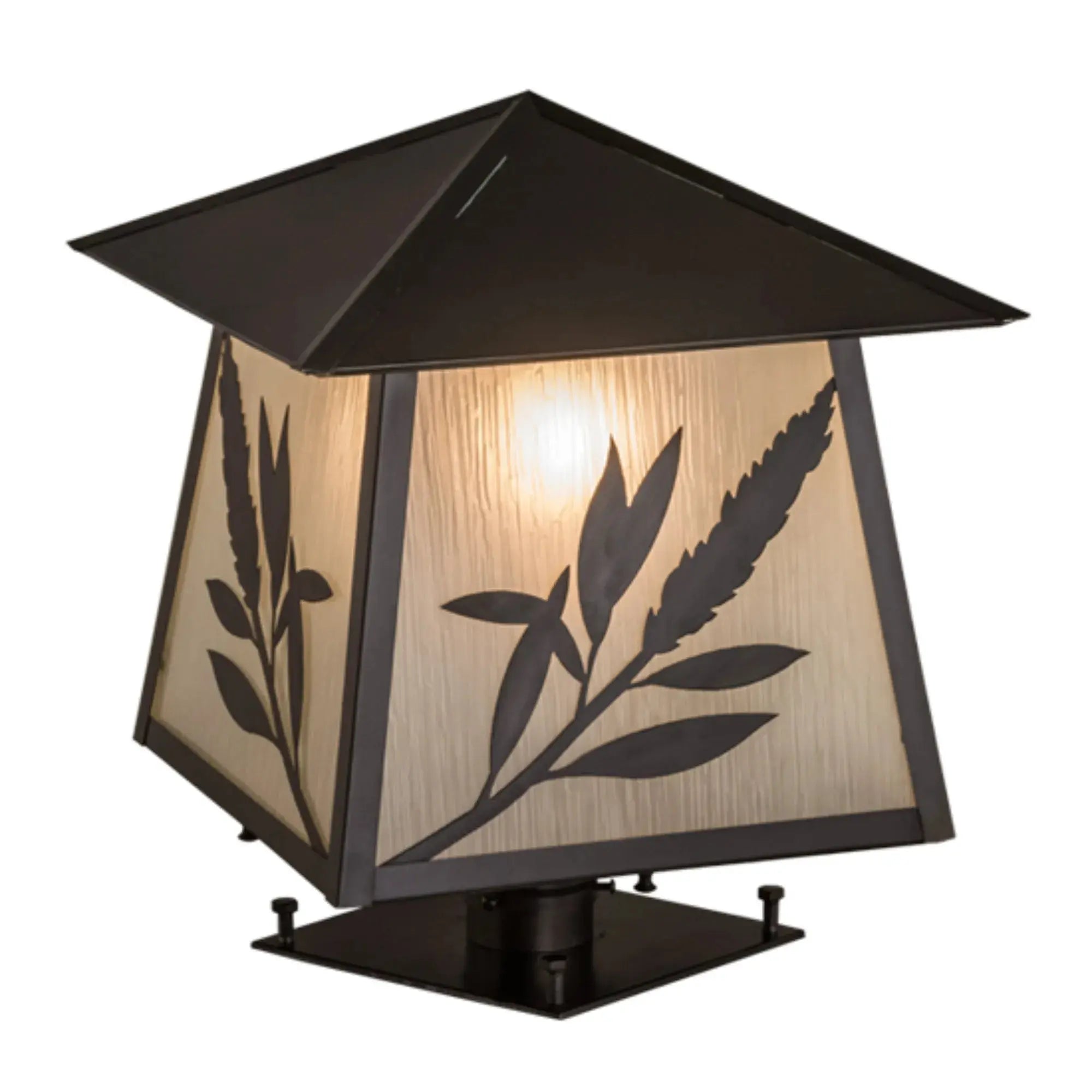 16"Sq Stillwater Willow Branch Post Mount – Craftsman Brown – Wet-Rated – Meyda Lighting Meyda Lighting