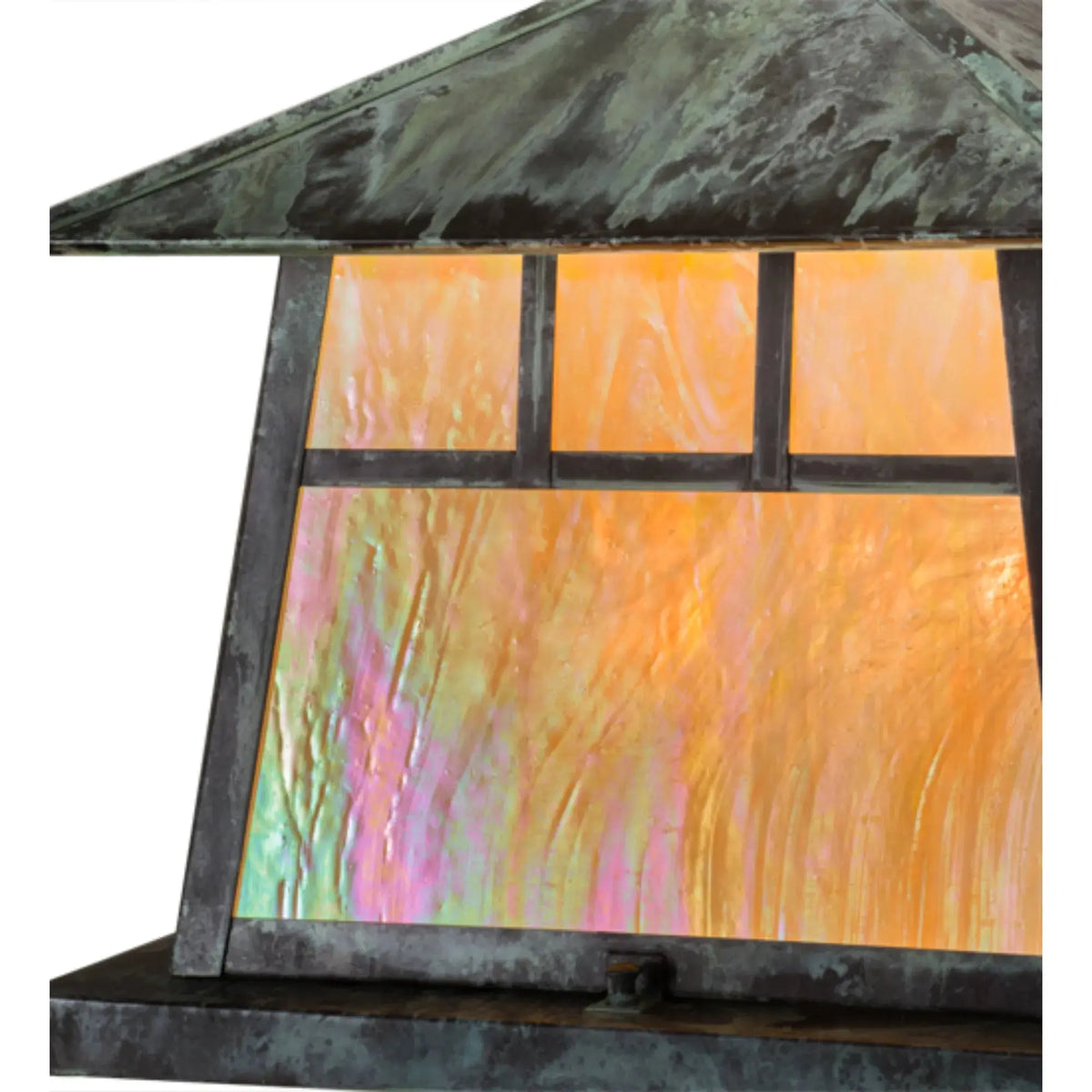16"Sq Stillwater Double Bar Mission Pier Mount – Verdigris – Wet-Rated – Meyda Lighting Meyda Lighting
