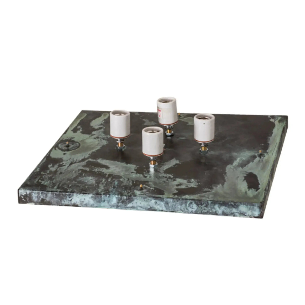 16"Sq Stillwater Double Bar Mission Pier Mount – Verdigris – Wet-Rated – Meyda Lighting Meyda Lighting