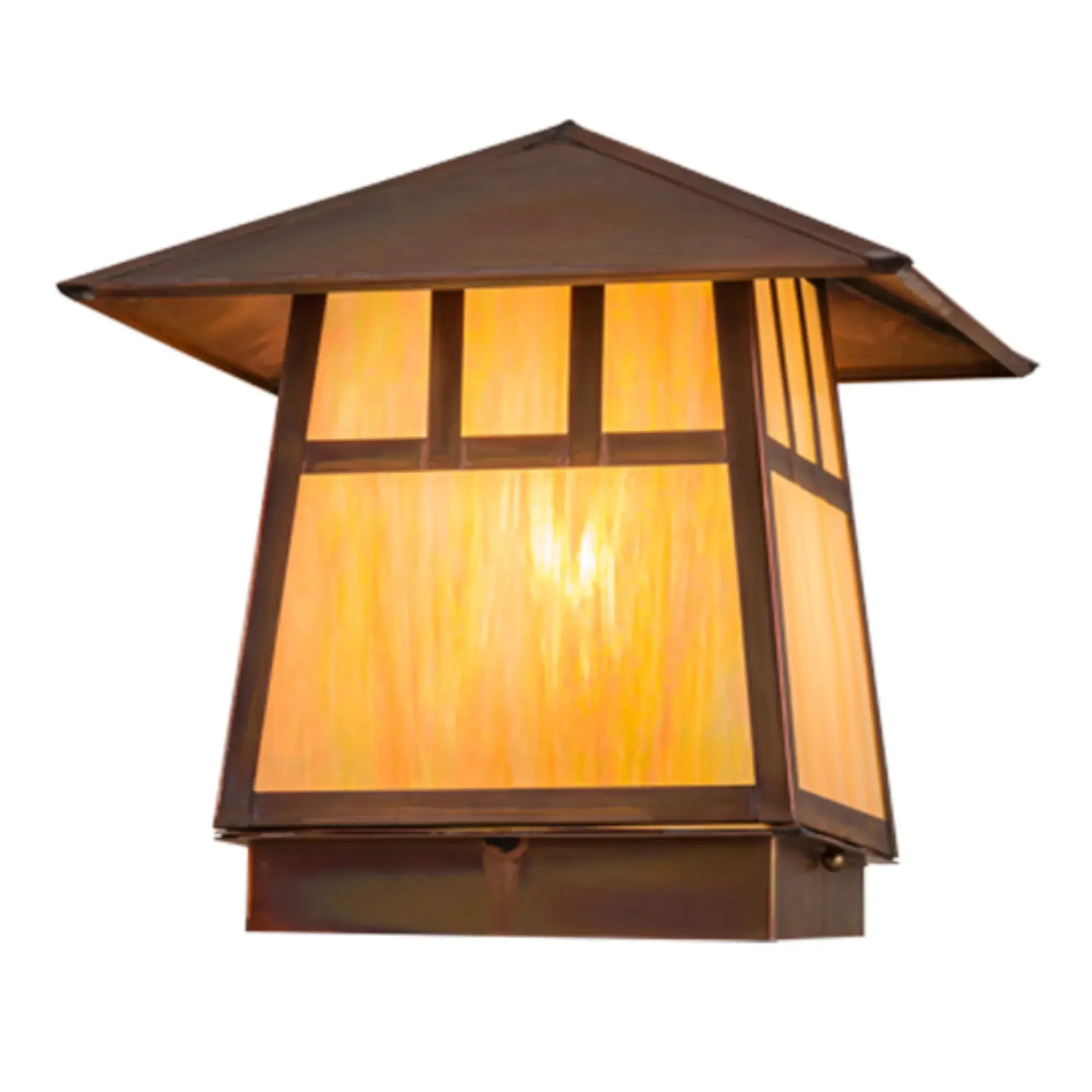12"Sq Stillwater Double Bar Mission Deck Light – Vintage Copper – Wet-Rated – Meyda Lighting Meyda Lighting