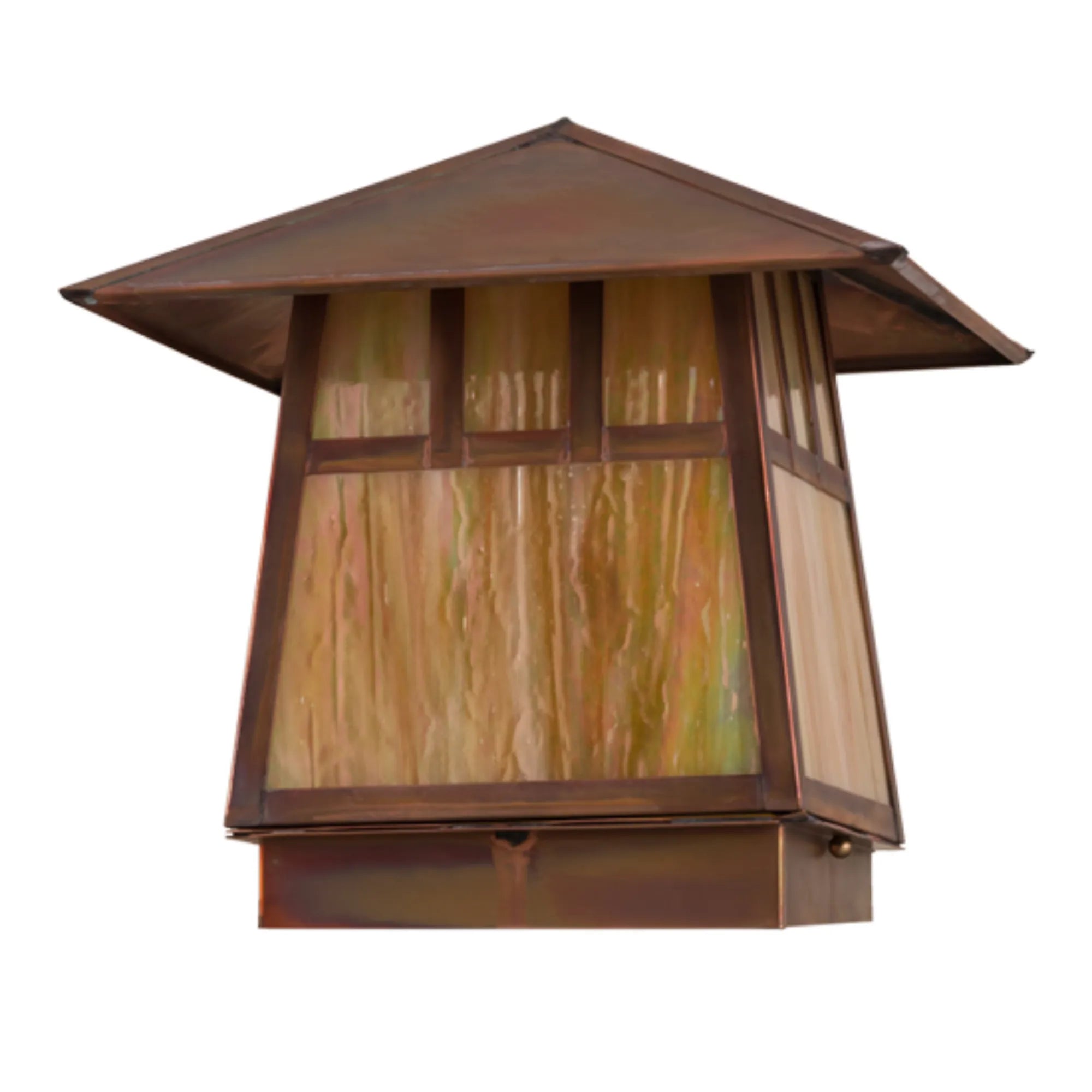 12"Sq Stillwater Double Bar Mission Deck Light – Vintage Copper – Wet-Rated – Meyda Lighting