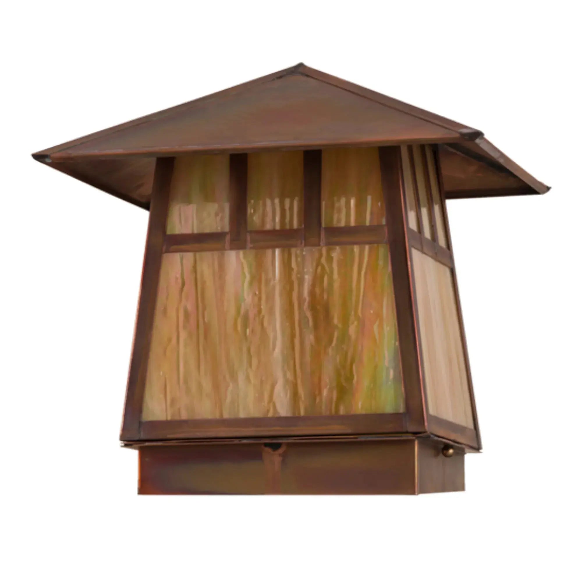 12"Sq Stillwater Double Bar Mission Deck Light – Vintage Copper – Wet-Rated – Meyda Lighting Meyda Lighting