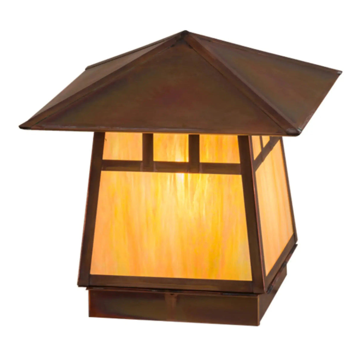 12"Sq Stillwater Double Bar Mission Deck Light – Vintage Copper – Wet-Rated – Meyda Lighting Meyda Lighting