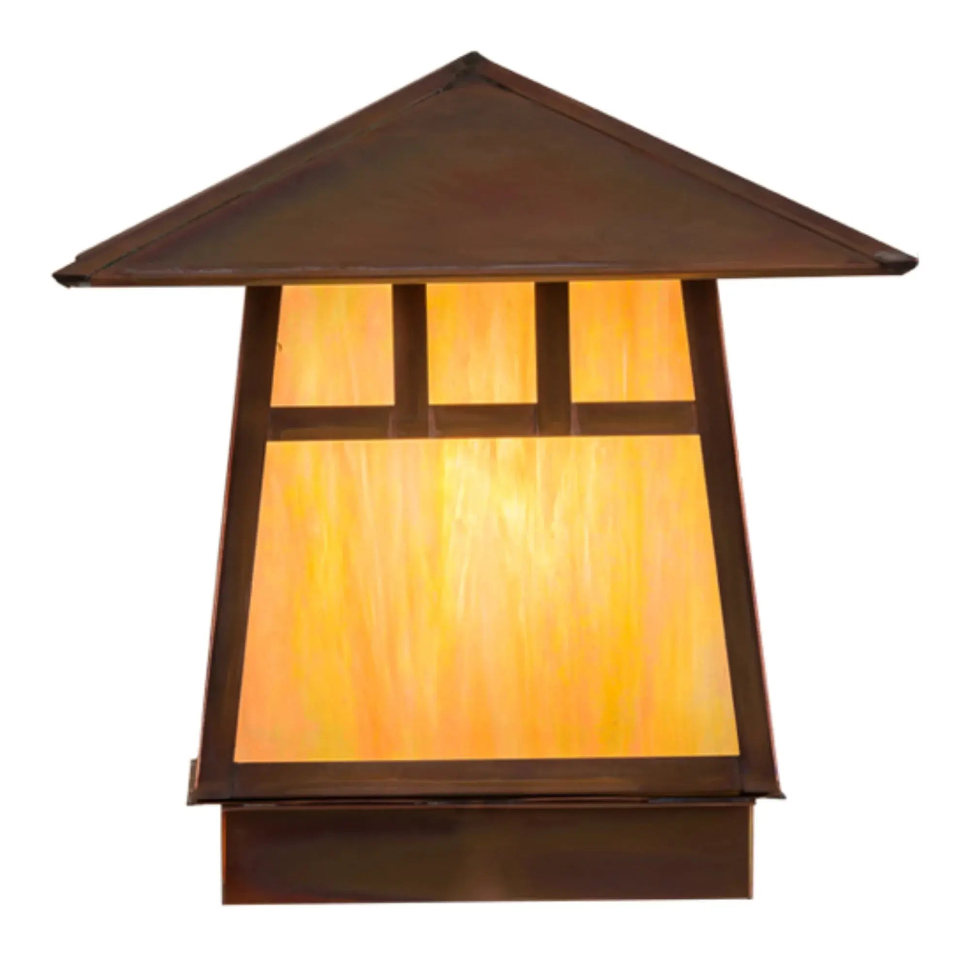 12"Sq Stillwater Double Bar Mission Deck Light – Vintage Copper – Wet-Rated – Meyda Lighting Meyda Lighting