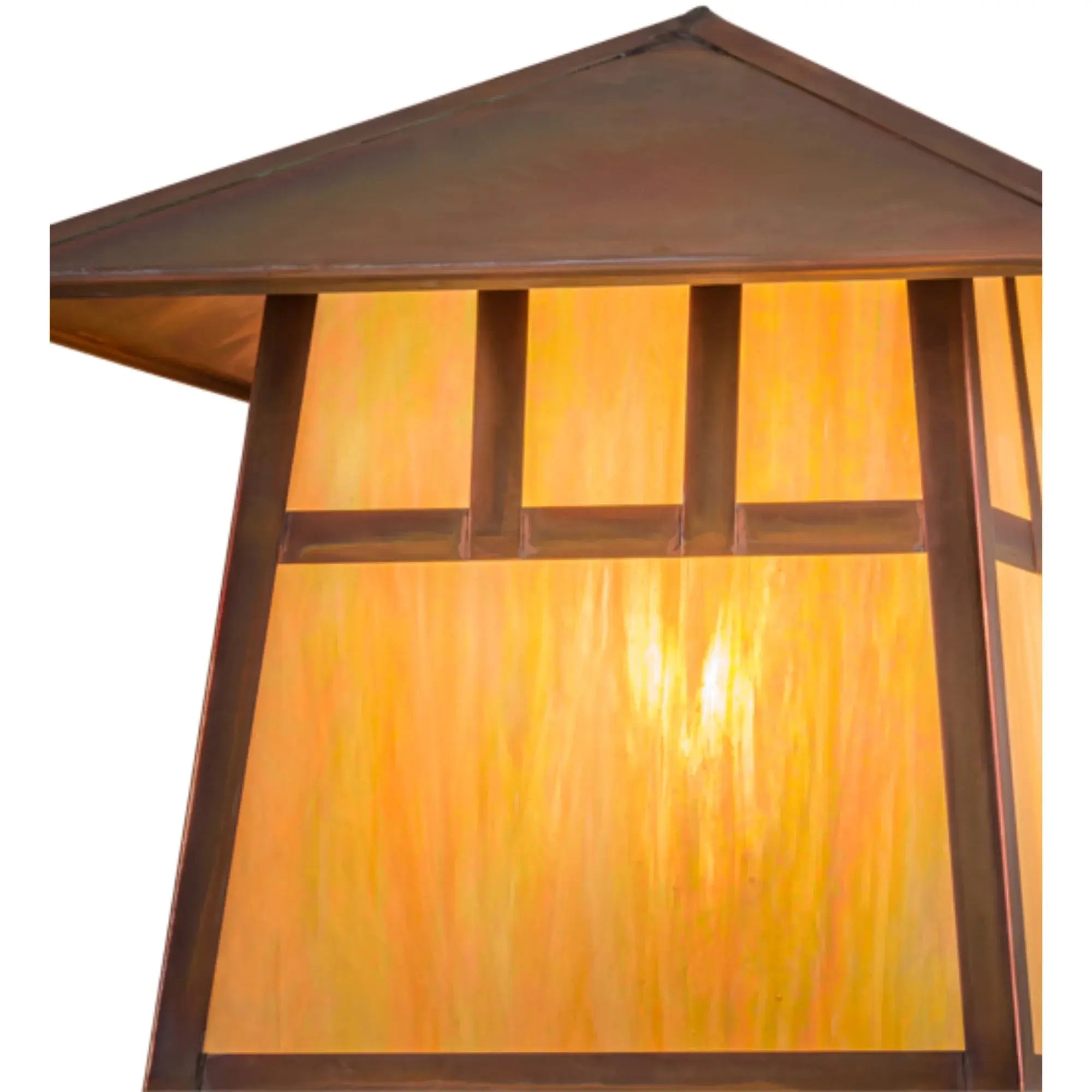 12"Sq Stillwater Double Bar Mission Deck Light – Vintage Copper – Wet-Rated – Meyda Lighting Meyda Lighting