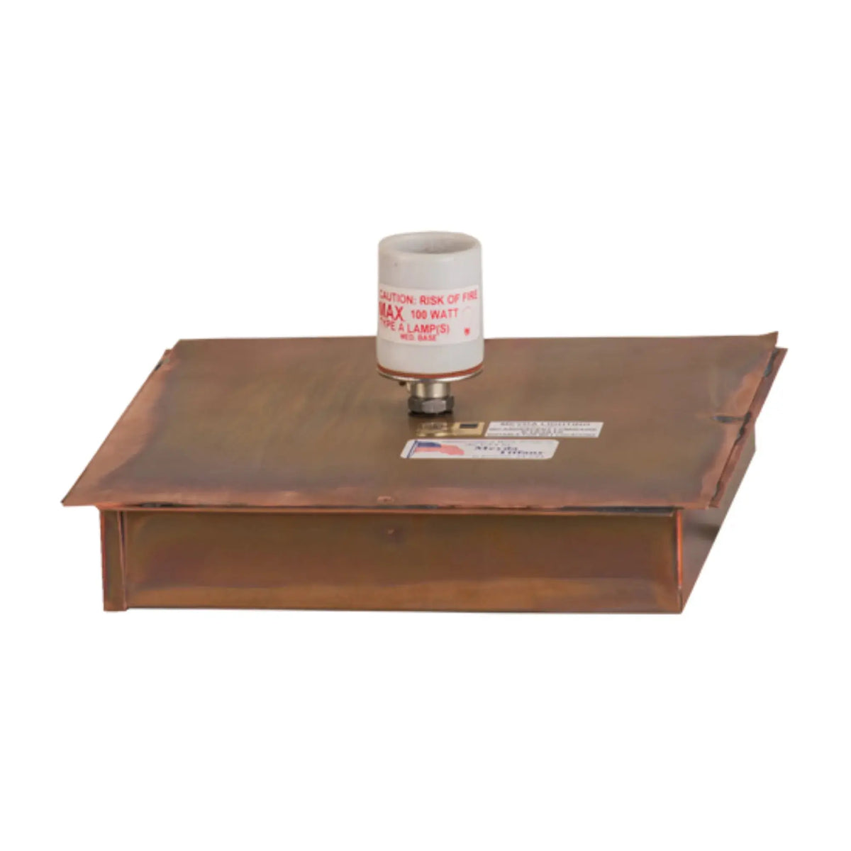 12"Sq Stillwater Double Bar Mission Deck Light – Vintage Copper – Wet-Rated – Meyda Lighting Meyda Lighting