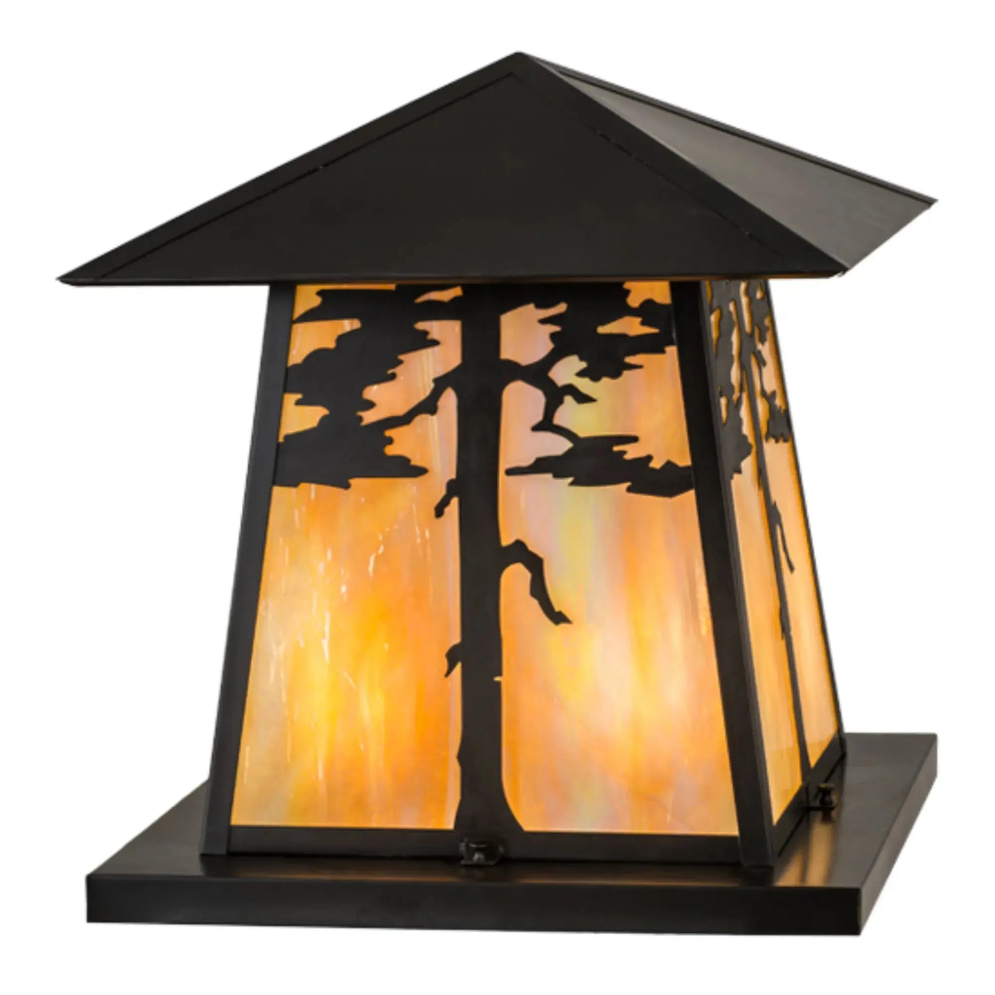 20"Sq Stillwater Tamarack Pier Mount – Craftsman Brown – Wet-Rated – Meyda Lighting Meyda Lighting