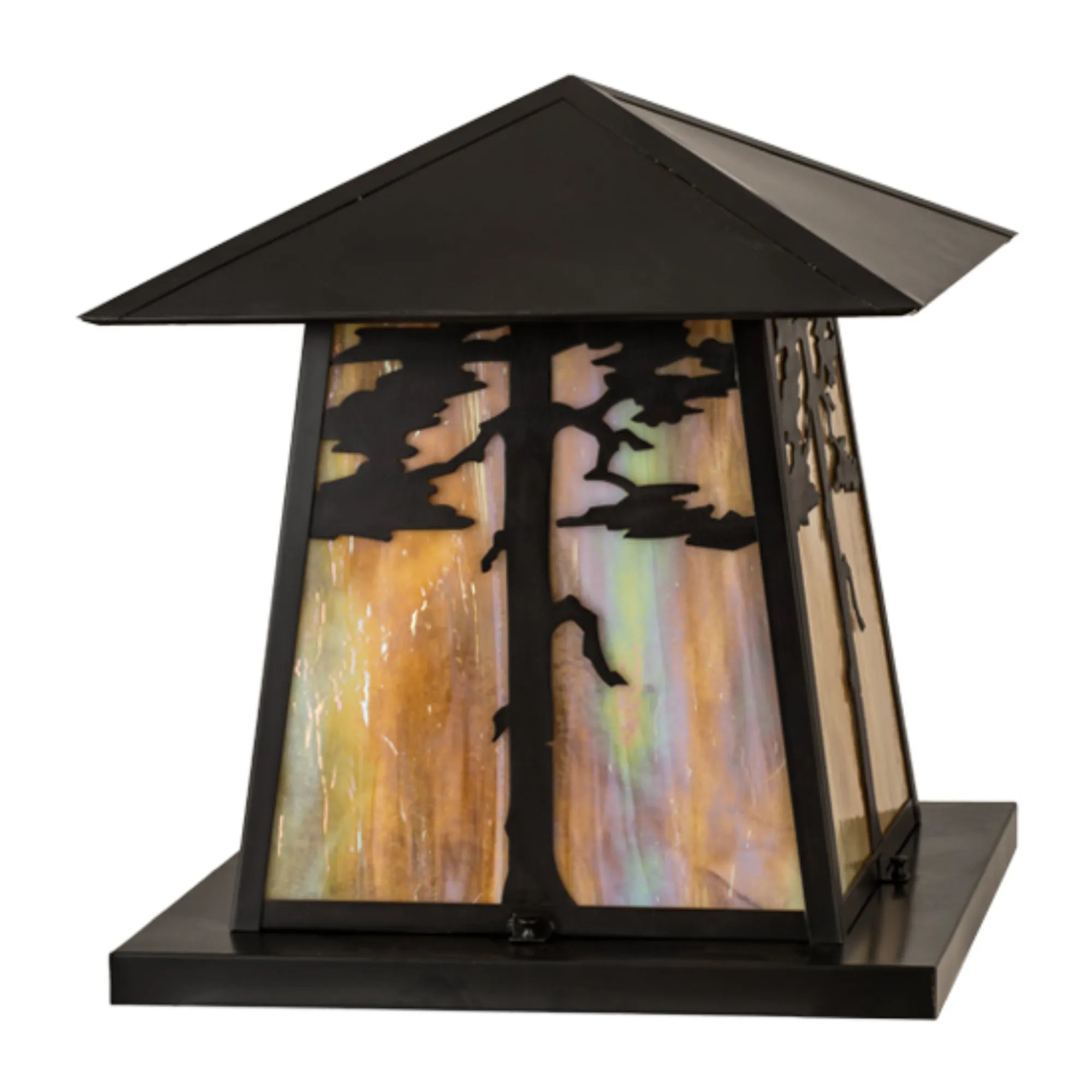 20"Sq Stillwater Tamarack Pier Mount – Craftsman Brown – Wet-Rated – Meyda Lighting