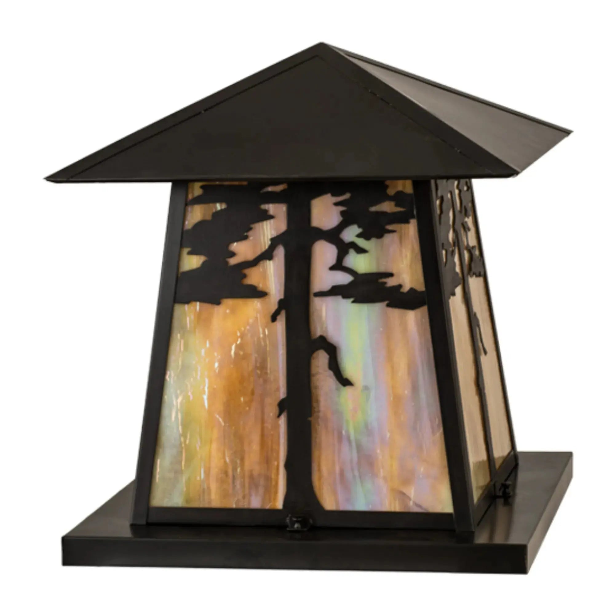 20"Sq Stillwater Tamarack Pier Mount – Craftsman Brown – Wet-Rated – Meyda Lighting Meyda Lighting