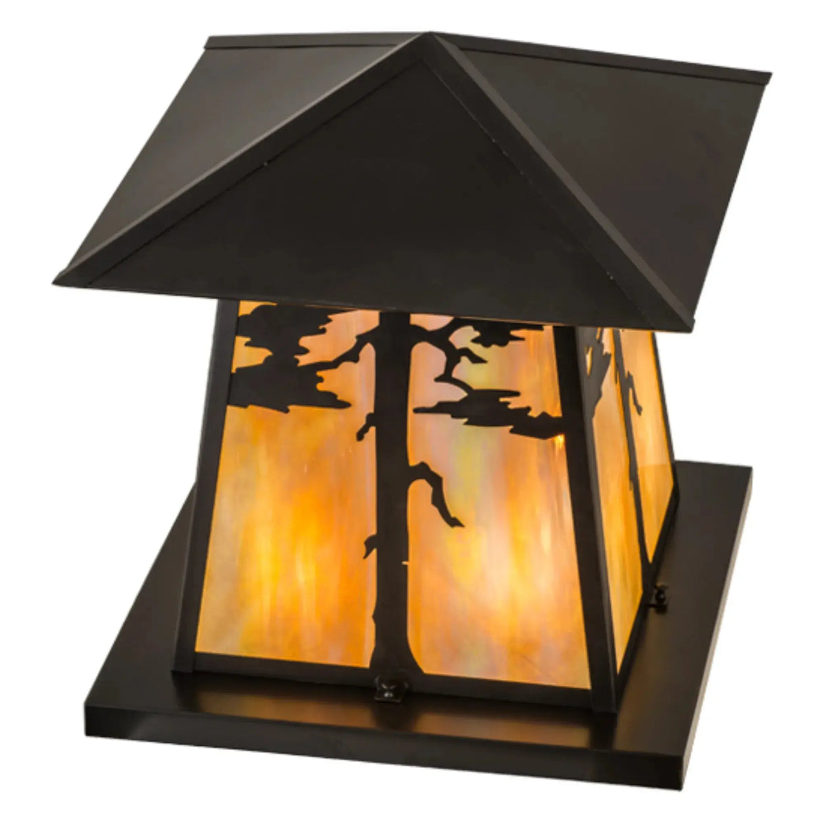 20"Sq Stillwater Tamarack Pier Mount – Craftsman Brown – Wet-Rated – Meyda Lighting Meyda Lighting