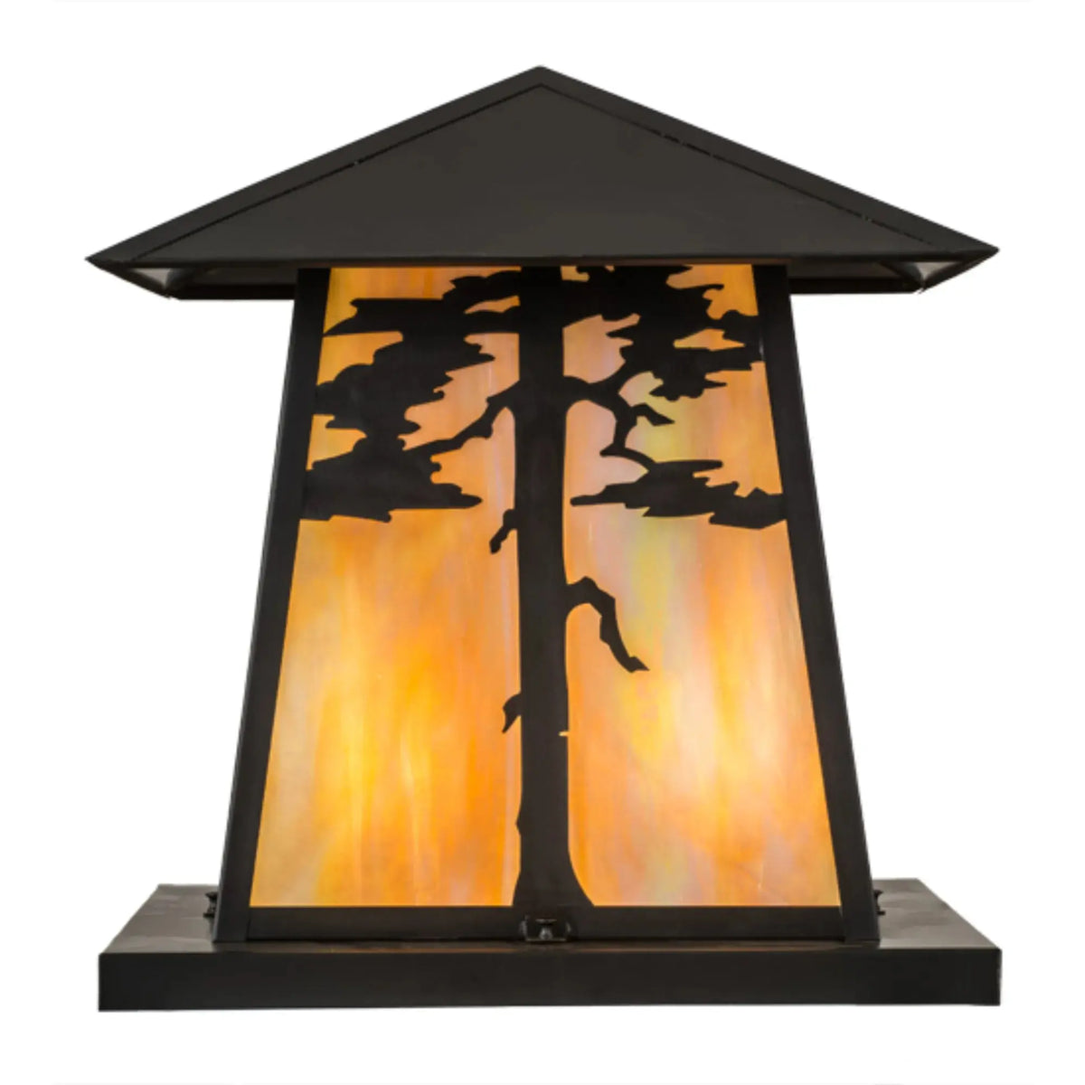 20"Sq Stillwater Tamarack Pier Mount – Craftsman Brown – Wet-Rated – Meyda Lighting Meyda Lighting