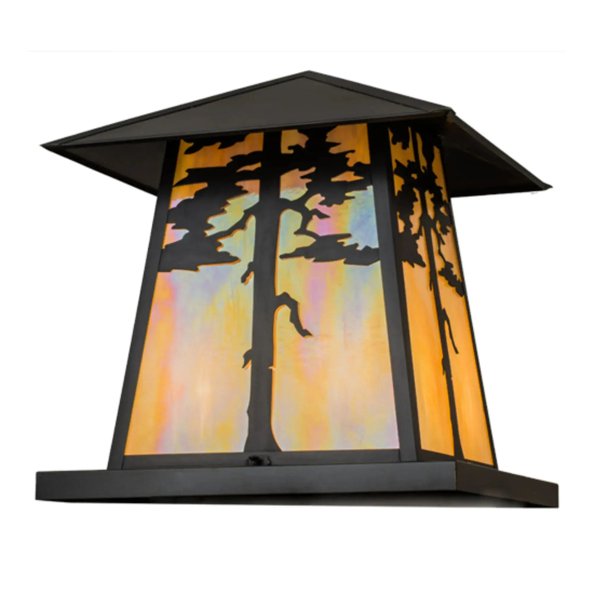 20"Sq Stillwater Tamarack Pier Mount – Craftsman Brown – Wet-Rated – Meyda Lighting Meyda Lighting
