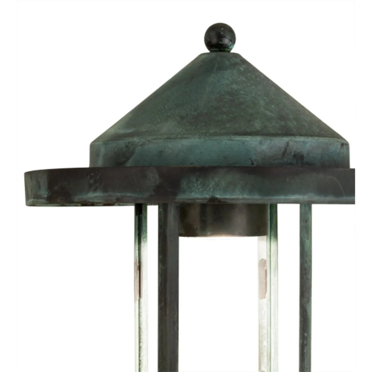 12" Wide Fulton Prime Post Mount – Craftsman Verdigris on Brass – Damp-Rated – Meyda Lighting Meyda Lighting