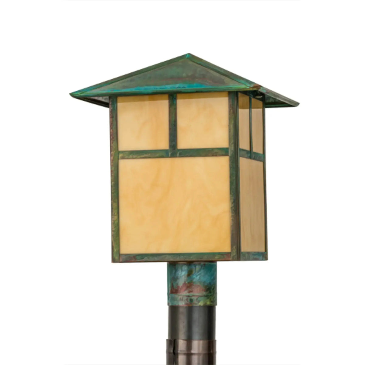 12"Sq Seneca "T" Mission Post Mount – Copepr Verdigris – Wet-Rated – Meyda Lighting Meyda Lighting