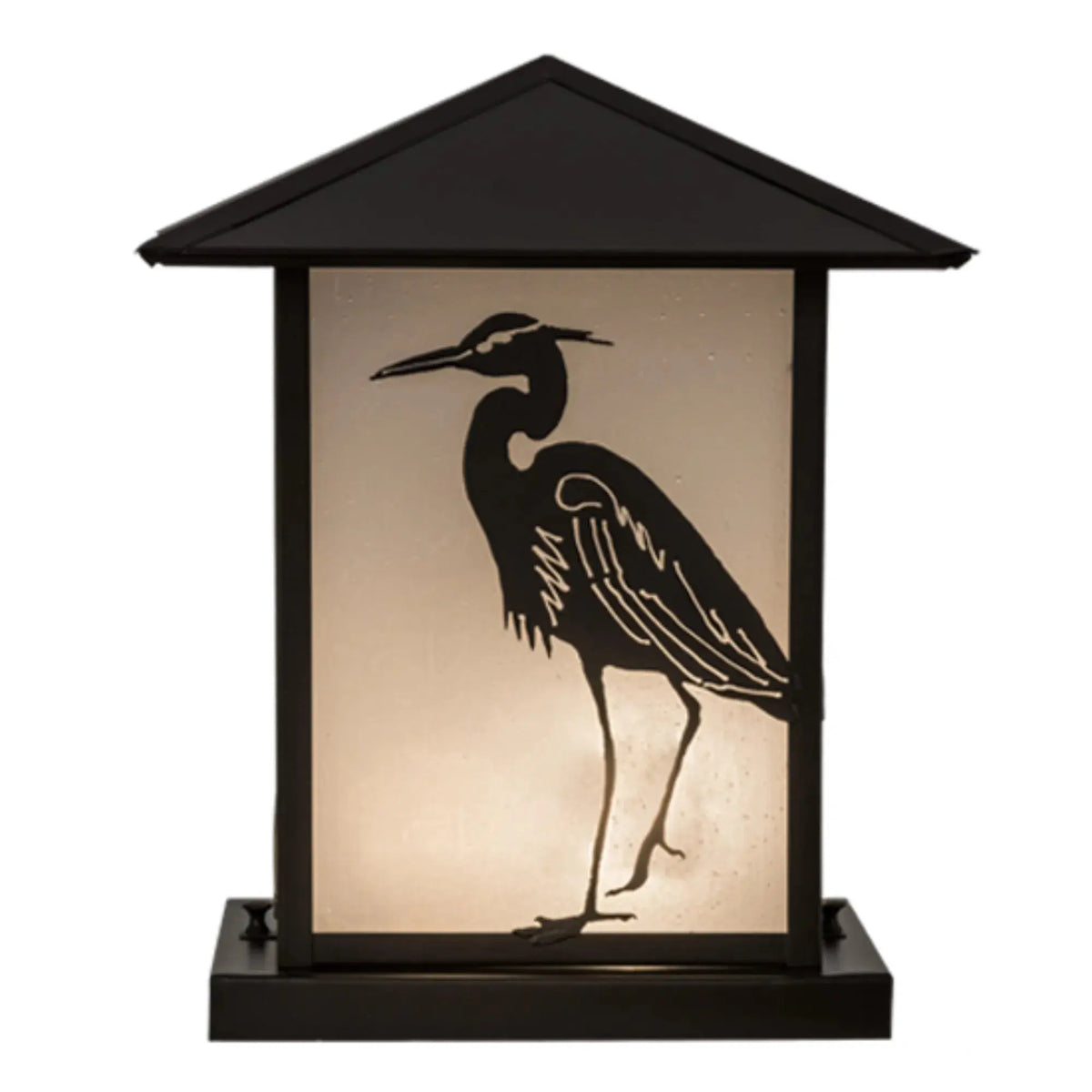 12"Sq Seneca Heron Pier Mount – Craftsman Brown – Frosted Seeded Glass – Wet-Rated – Meyda Lighting Meyda Lighting