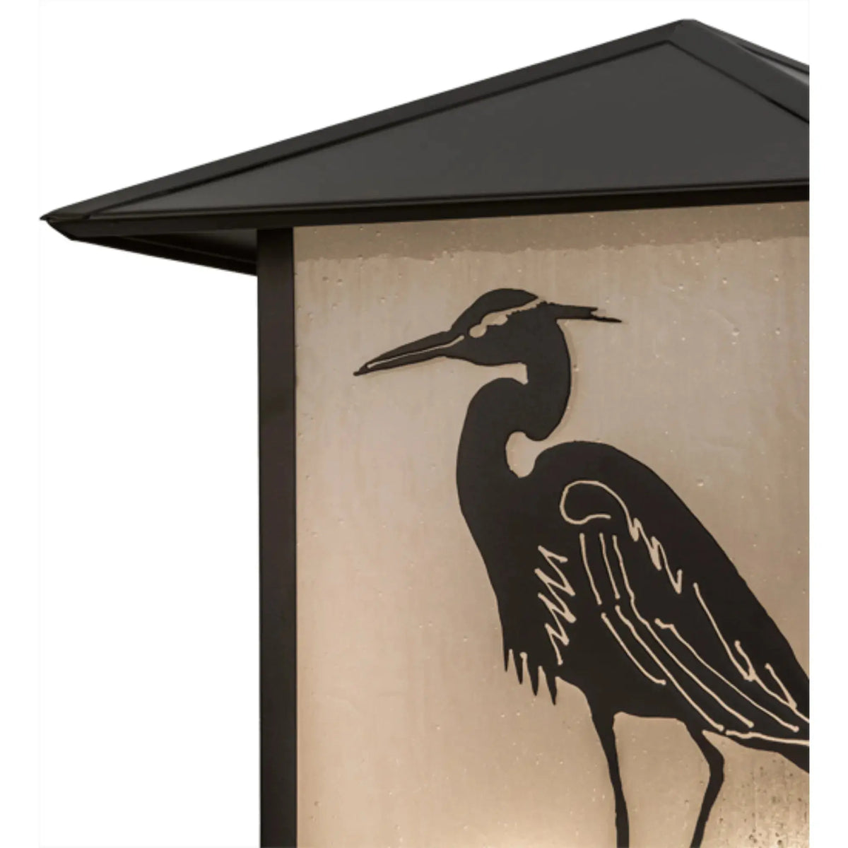 12"Sq Seneca Heron Pier Mount – Craftsman Brown – Frosted Seeded Glass – Wet-Rated – Meyda Lighting Meyda Lighting