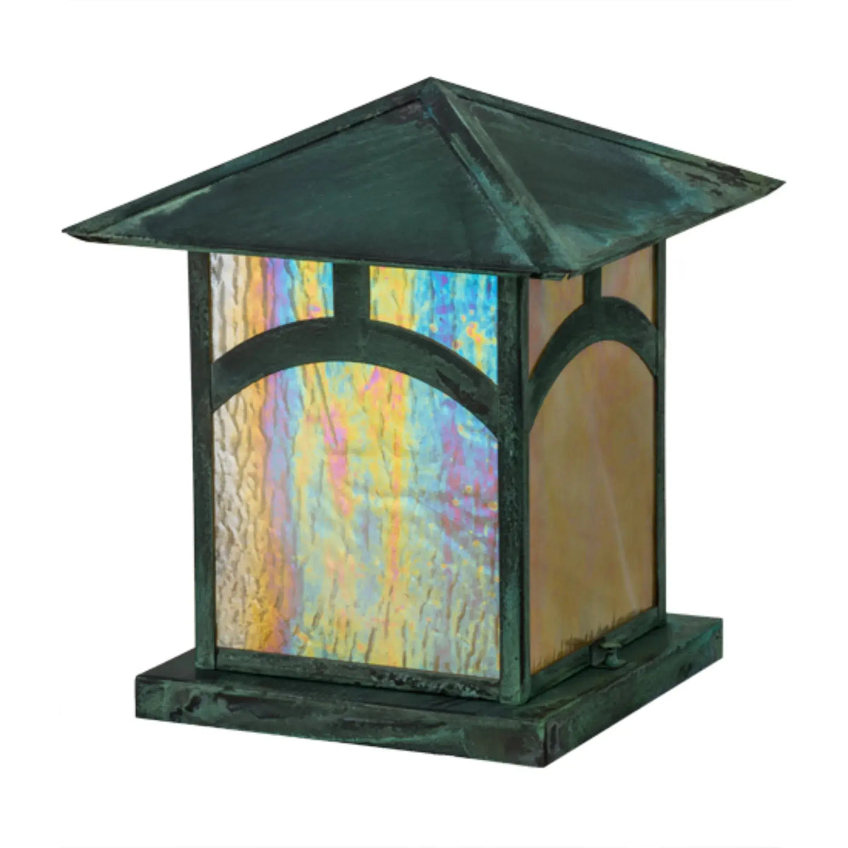 12"Sq Seneca Hill Top Pier Mount – Craftsman Verdigris – Wet-Rated – Meyda Lighting Meyda Lighting
