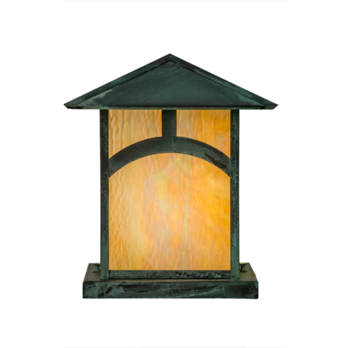 12"Sq Seneca Hill Top Pier Mount – Craftsman Verdigris – Wet-Rated – Meyda Lighting Meyda Lighting