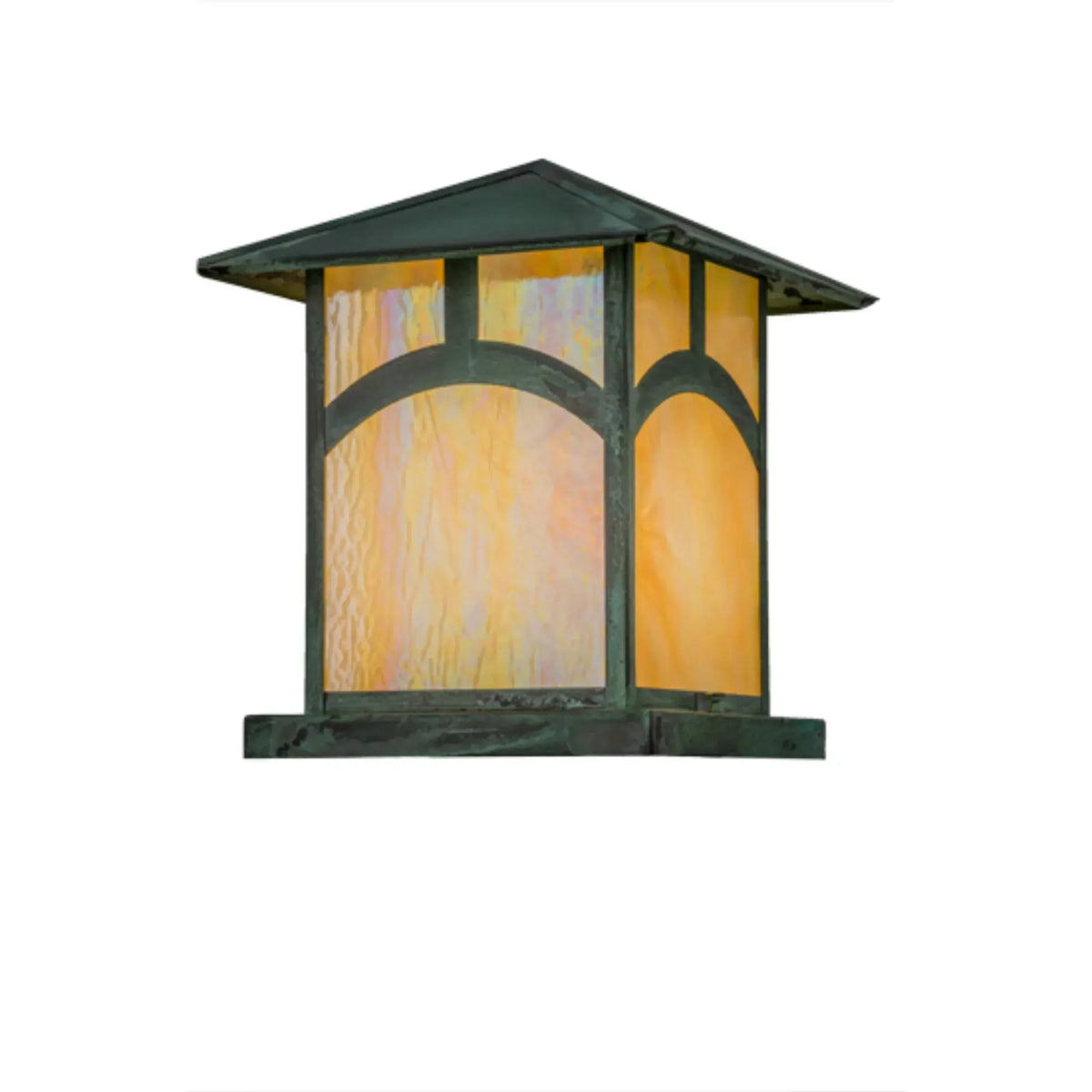12"Sq Seneca Hill Top Pier Mount – Craftsman Verdigris – Wet-Rated – Meyda Lighting Meyda Lighting
