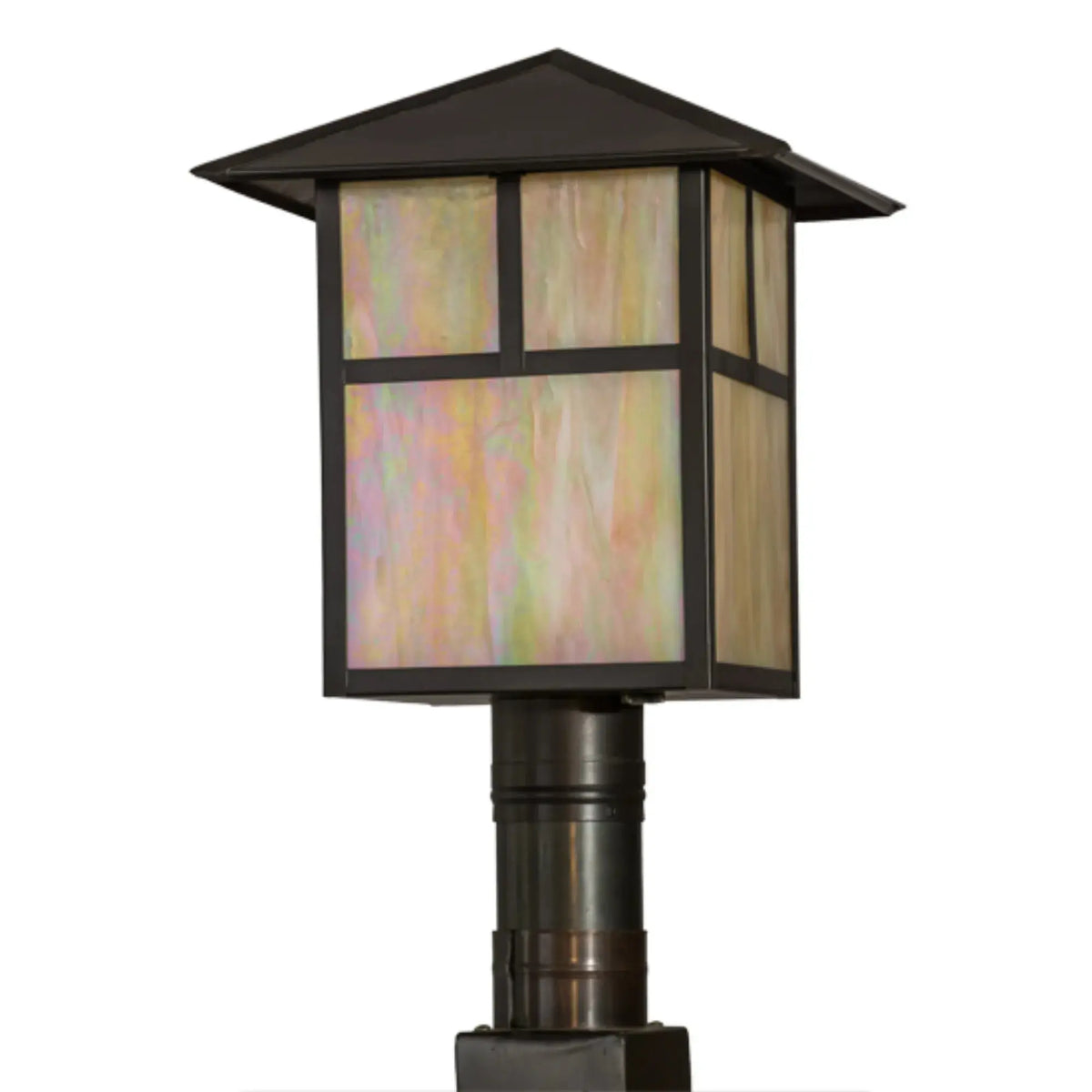 12" Square Seneca T Mission Post Mount – Craftsman Brown – Wet-Rated – Meyda Lighting Meyda Lighting