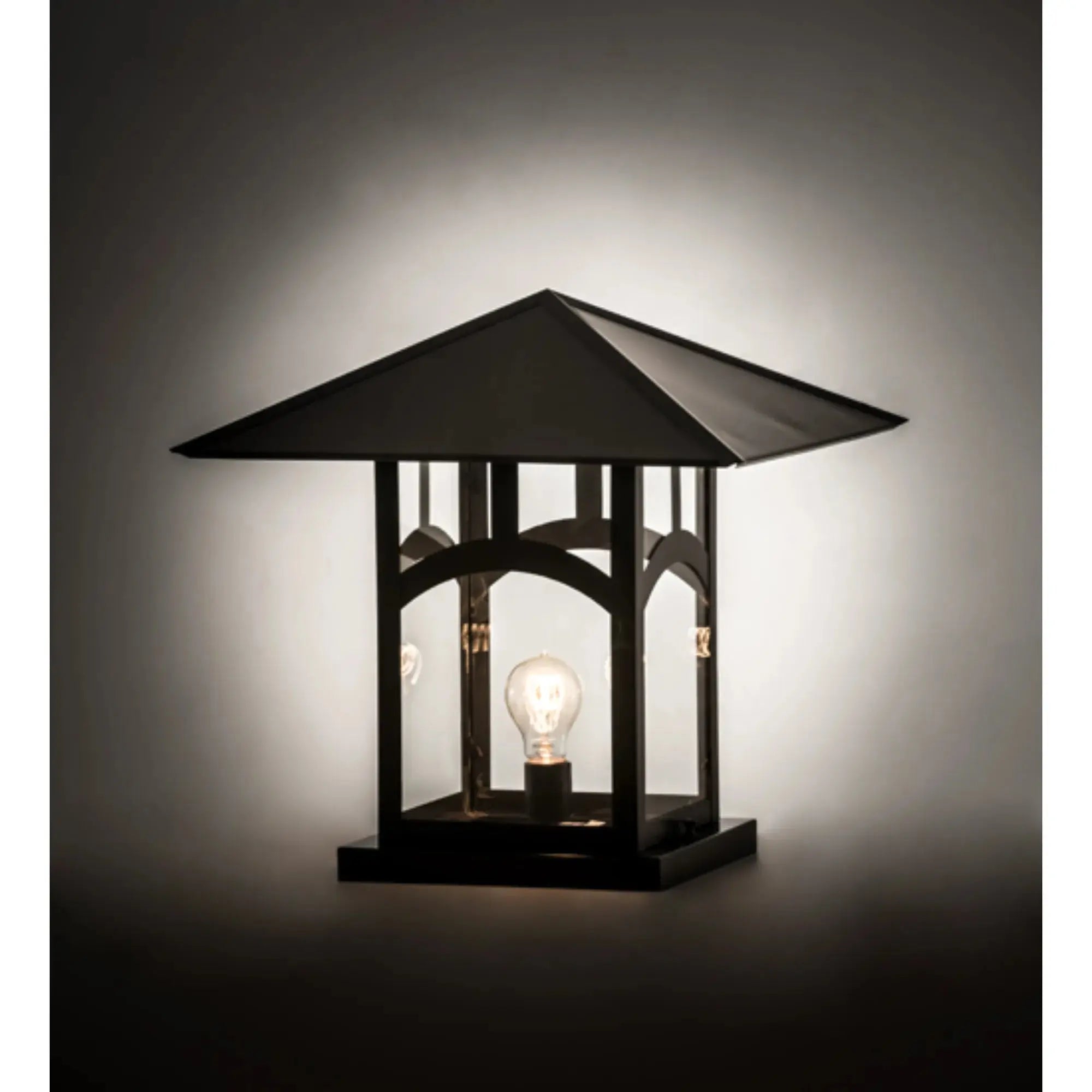 18"Sq Seneca Hill Top Pier Mount – Craftsman Brown – Clear Glass – Wet-Rated – Meyda Lighting Meyda Lighting