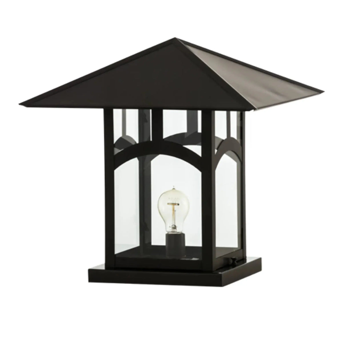 18"Sq Seneca Hill Top Pier Mount – Craftsman Brown – Clear Glass – Wet-Rated – Meyda Lighting Meyda Lighting