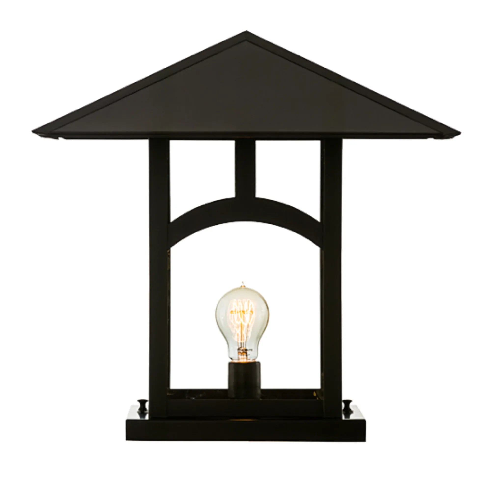 18"Sq Seneca Hill Top Pier Mount – Craftsman Brown – Clear Glass – Wet-Rated – Meyda Lighting