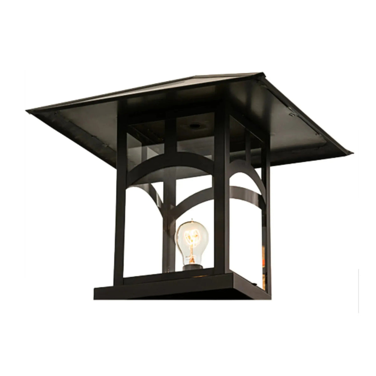 18"Sq Seneca Hill Top Pier Mount – Craftsman Brown – Clear Glass – Wet-Rated – Meyda Lighting Meyda Lighting