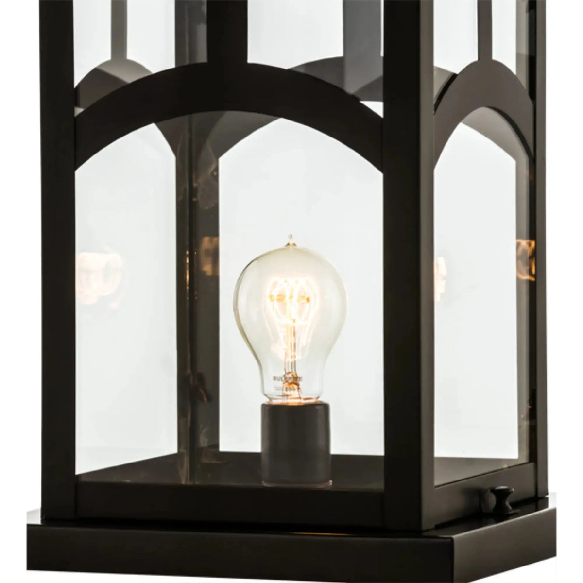18"Sq Seneca Hill Top Pier Mount – Craftsman Brown – Clear Glass – Wet-Rated – Meyda Lighting Meyda Lighting