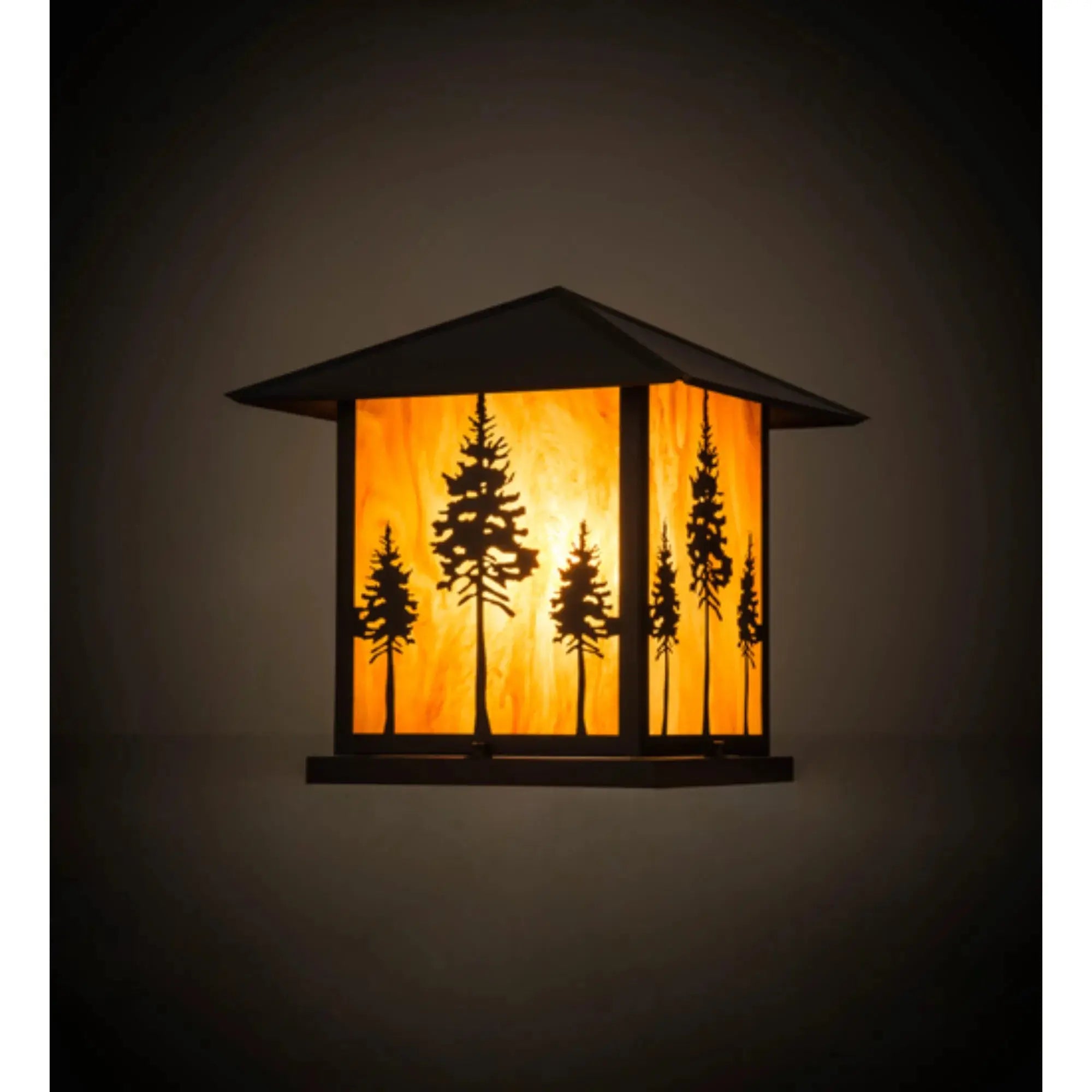 17.5"Sq Great Pines Pier Mount – Craftsman Brown – Ambra Siena Idalight – Wet-Rated – Meyda Lighting Meyda Lighting