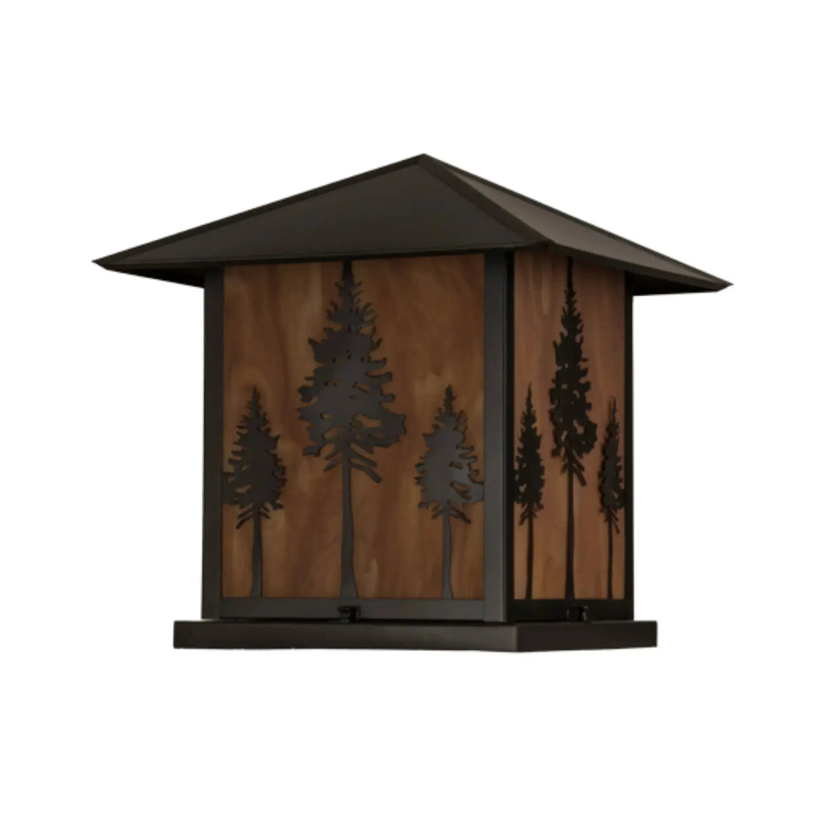 17.5"Sq Great Pines Pier Mount – Craftsman Brown – Ambra Siena Idalight – Wet-Rated – Meyda Lighting Meyda Lighting