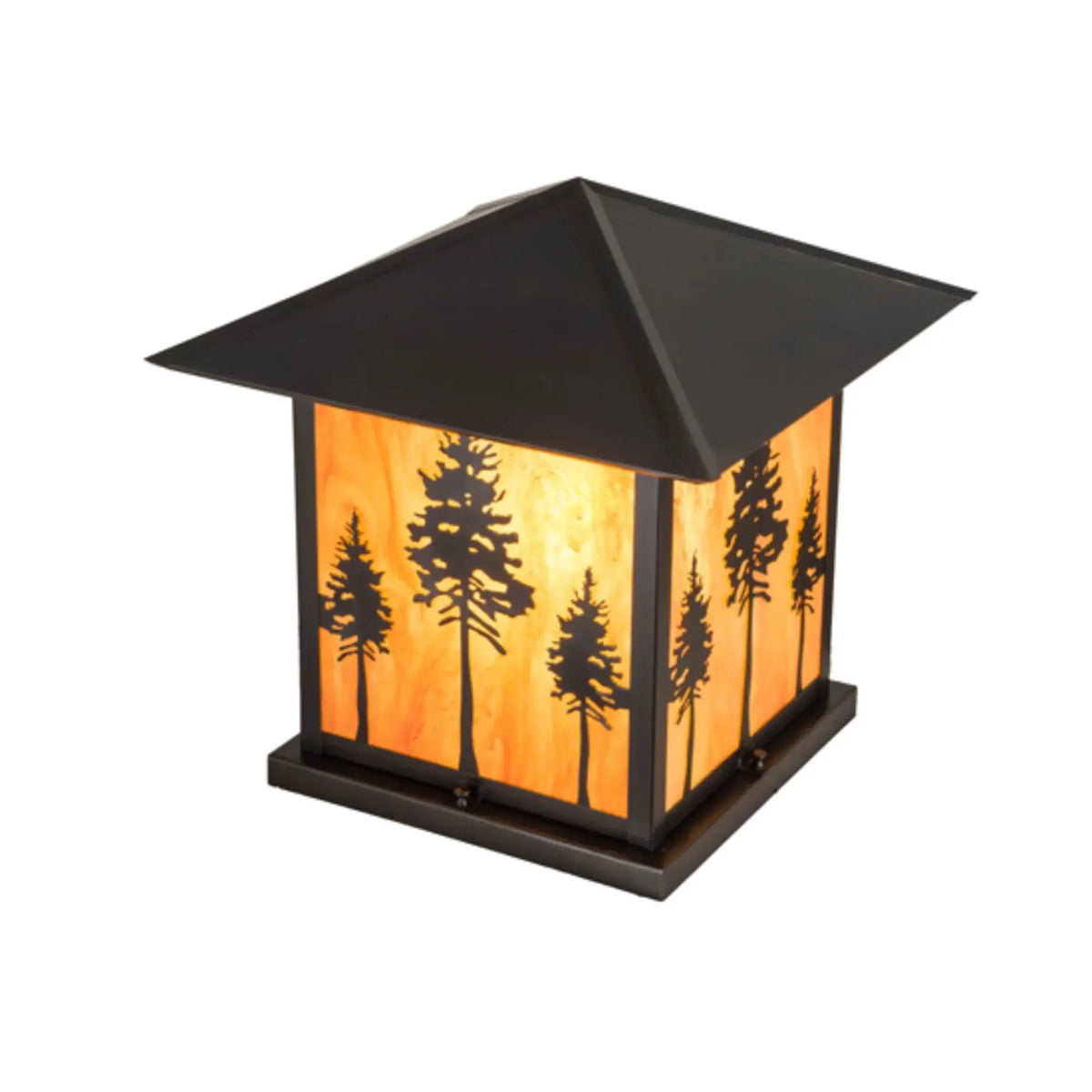 17.5"Sq Great Pines Pier Mount – Craftsman Brown – Ambra Siena Idalight – Wet-Rated – Meyda Lighting Meyda Lighting
