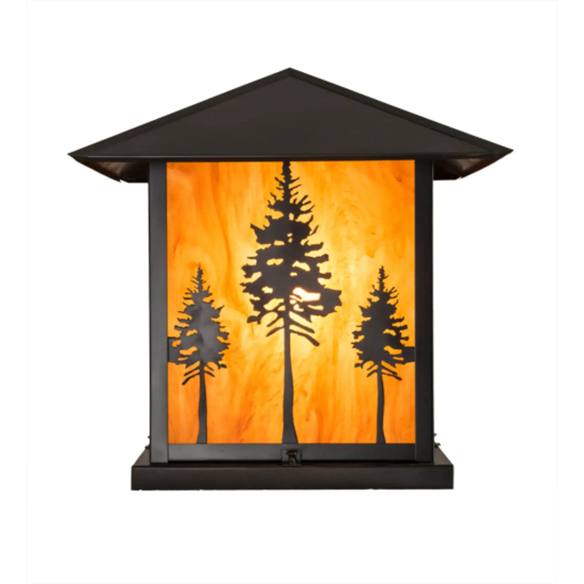 17.5"Sq Great Pines Pier Mount – Craftsman Brown – Ambra Siena Idalight – Wet-Rated – Meyda Lighting Meyda Lighting