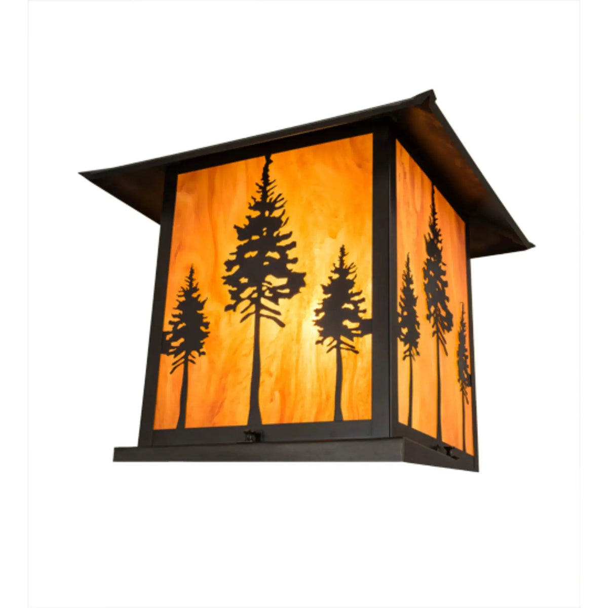 17.5"Sq Great Pines Pier Mount – Craftsman Brown – Ambra Siena Idalight – Wet-Rated – Meyda Lighting Meyda Lighting