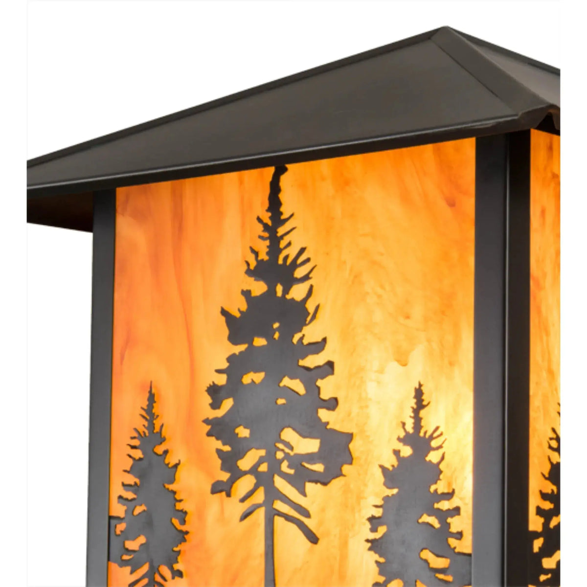 17.5"Sq Great Pines Pier Mount – Craftsman Brown – Ambra Siena Idalight – Wet-Rated – Meyda Lighting Meyda Lighting