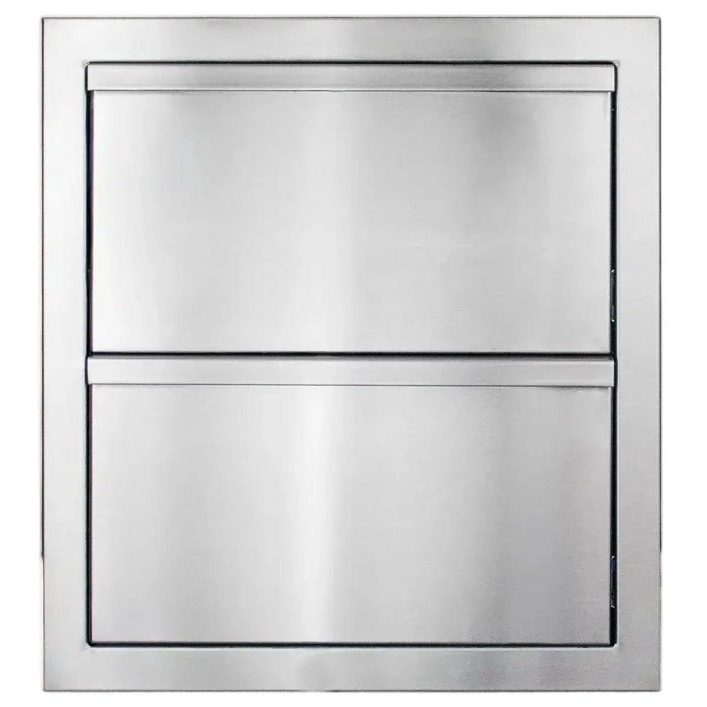 American Made Grills 18" Double Drawer (DR2-18-AMG) — 2 Full-Extension Drawers, 304 SS, Flush Mount American Made Grills