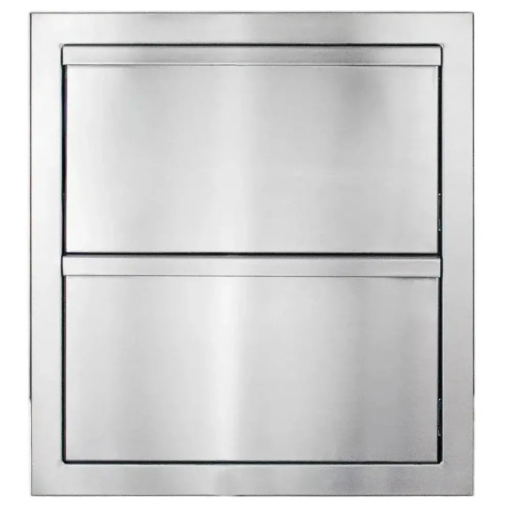 American Made Grills 18" Double Drawer (DR2-18-AMG) — 2 Full-Extension Drawers, 304 SS, Flush Mount American Made Grills