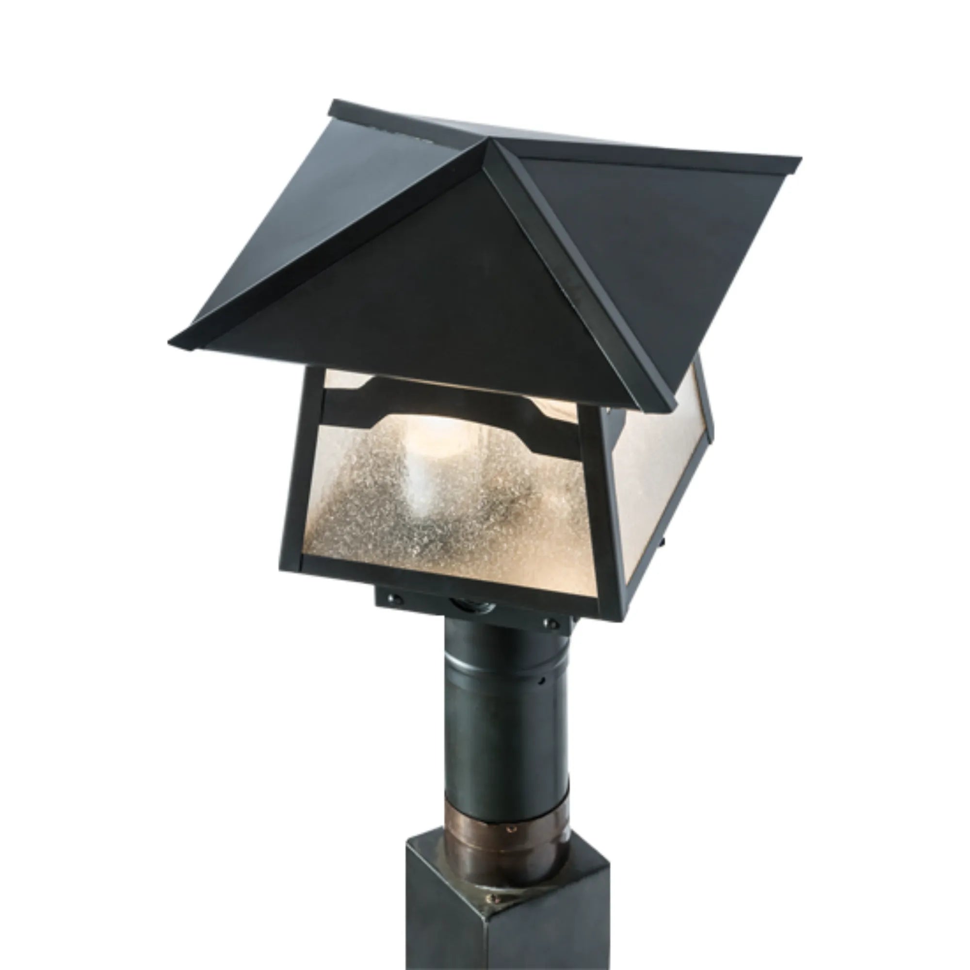 11.5" Square Stillwater Mountain View Post Mount – Craftsman Brown – Wet-Rated – Meyda Lighting