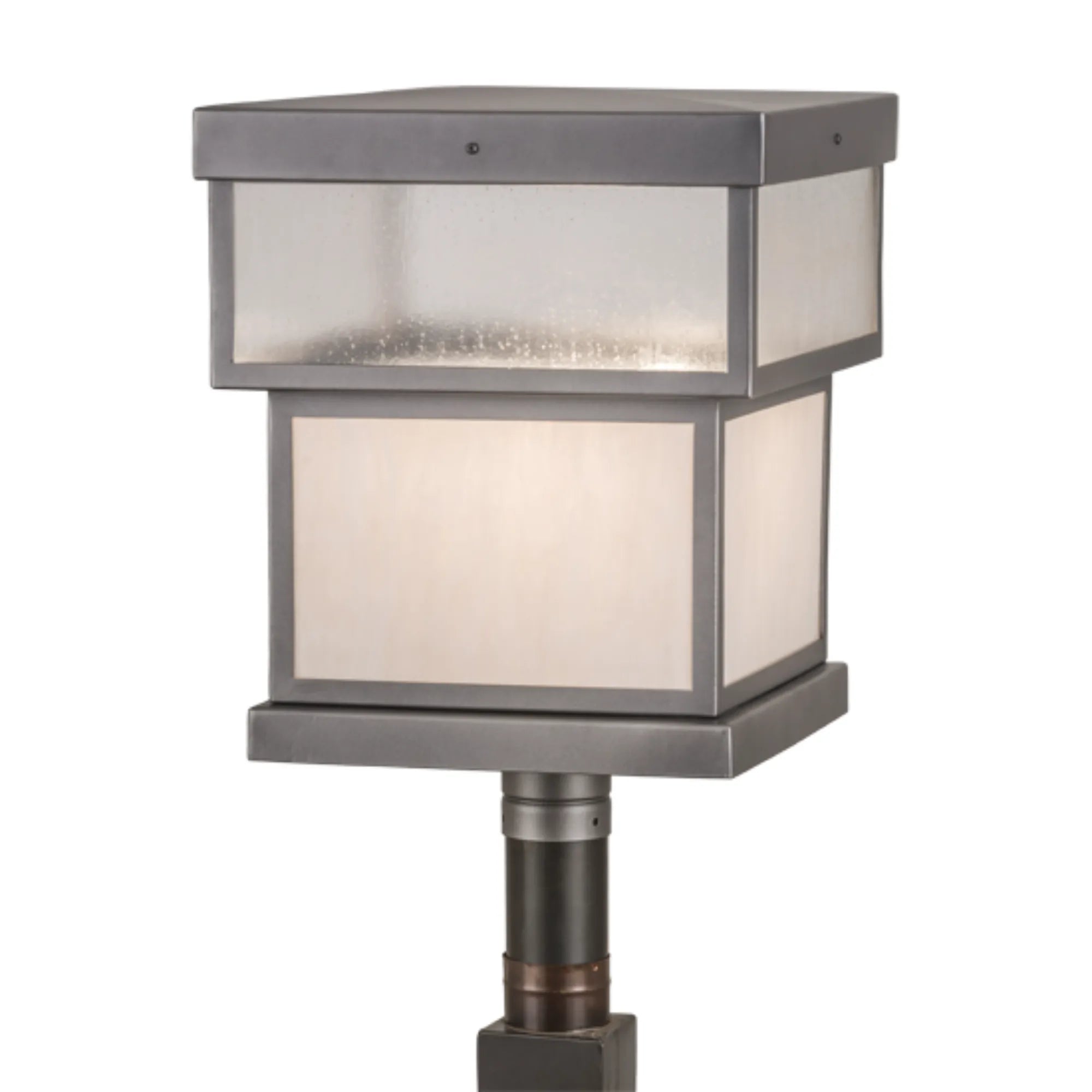 16"Sq Quadrato Stack Post Mount – PEWTER – Wet-Rated – Meyda Lighting