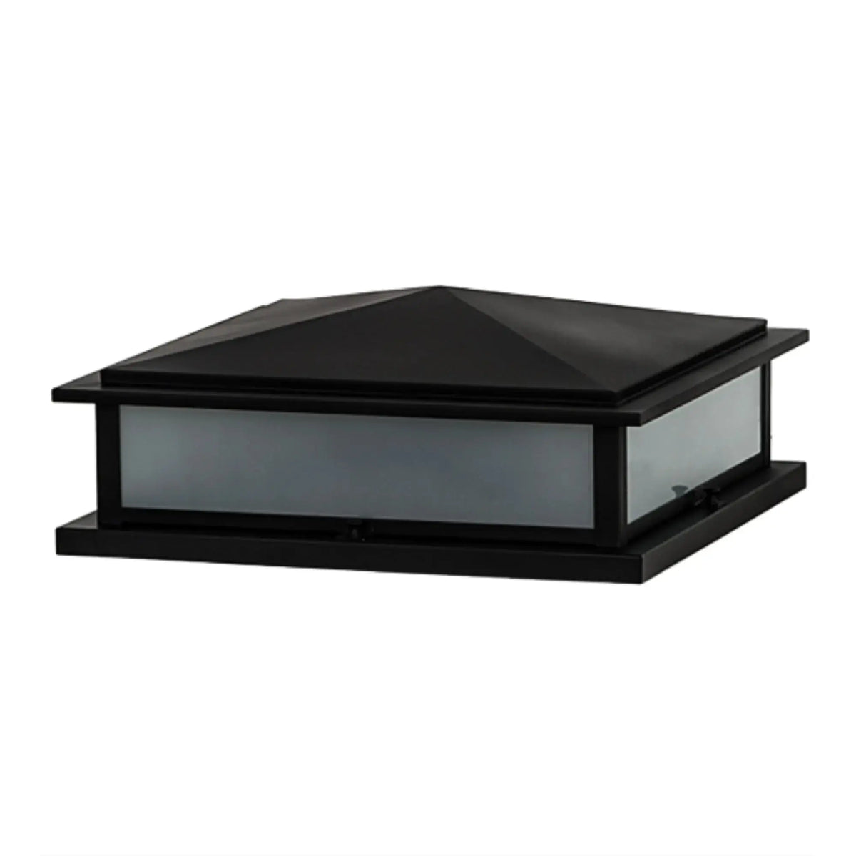 18" Square Seneca Prime Pier Mount – Flat Black – Clear Frosted Glass – Wet-Rated – Meyda Lighting Meyda Lighting